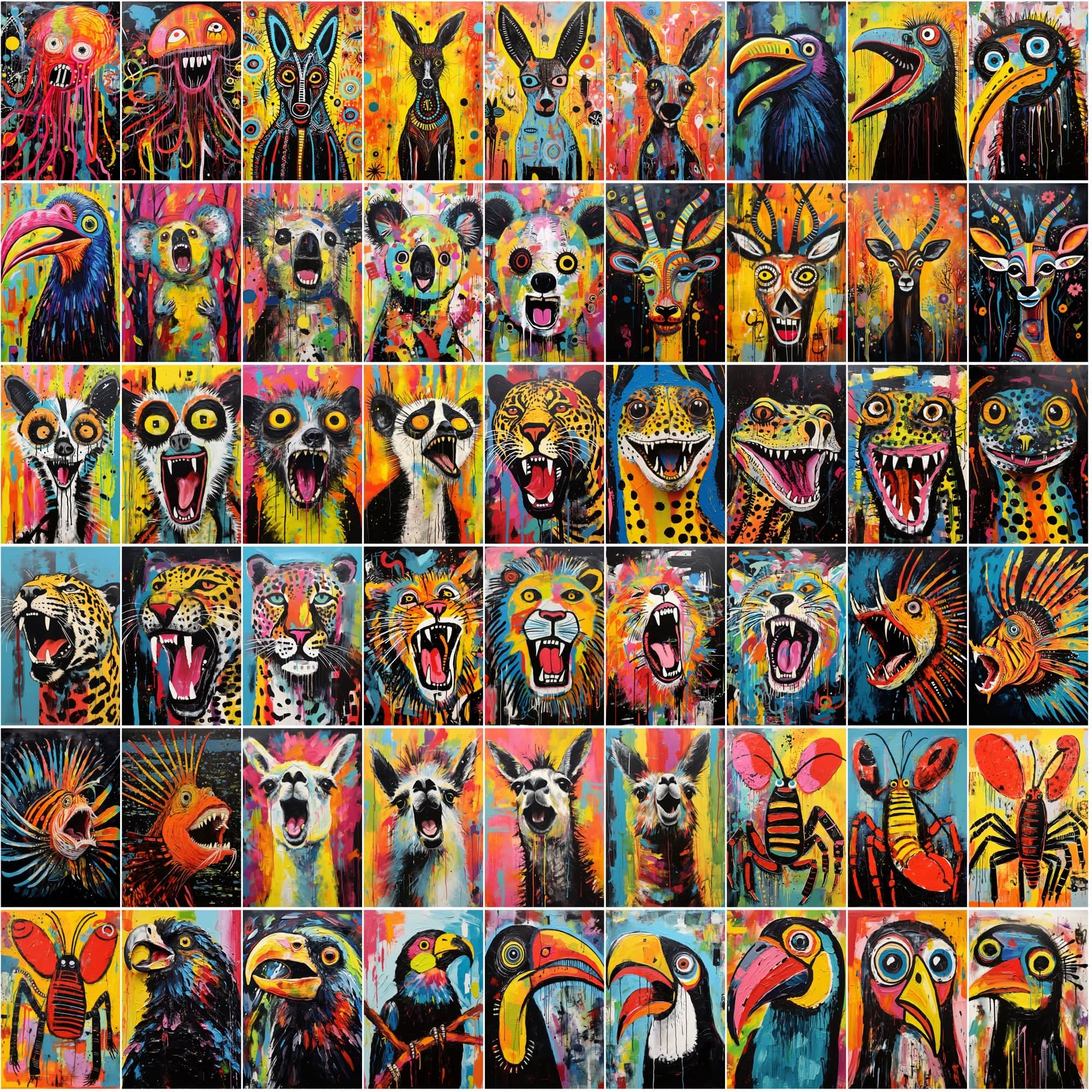 790 Howling Animal Images: Textured, High-Res Art Collection Digital Download Sumobundle