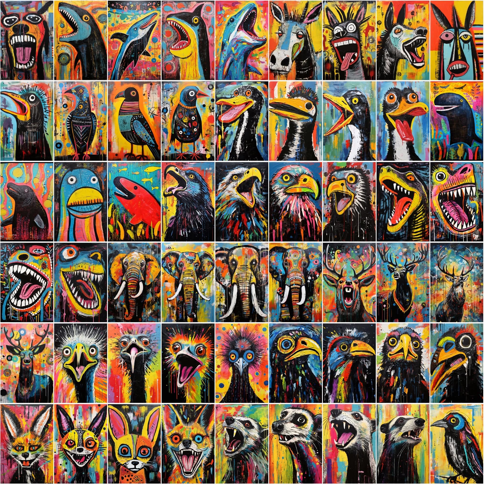 790 Howling Animal Images: Textured, High-Res Art Collection Digital Download Sumobundle