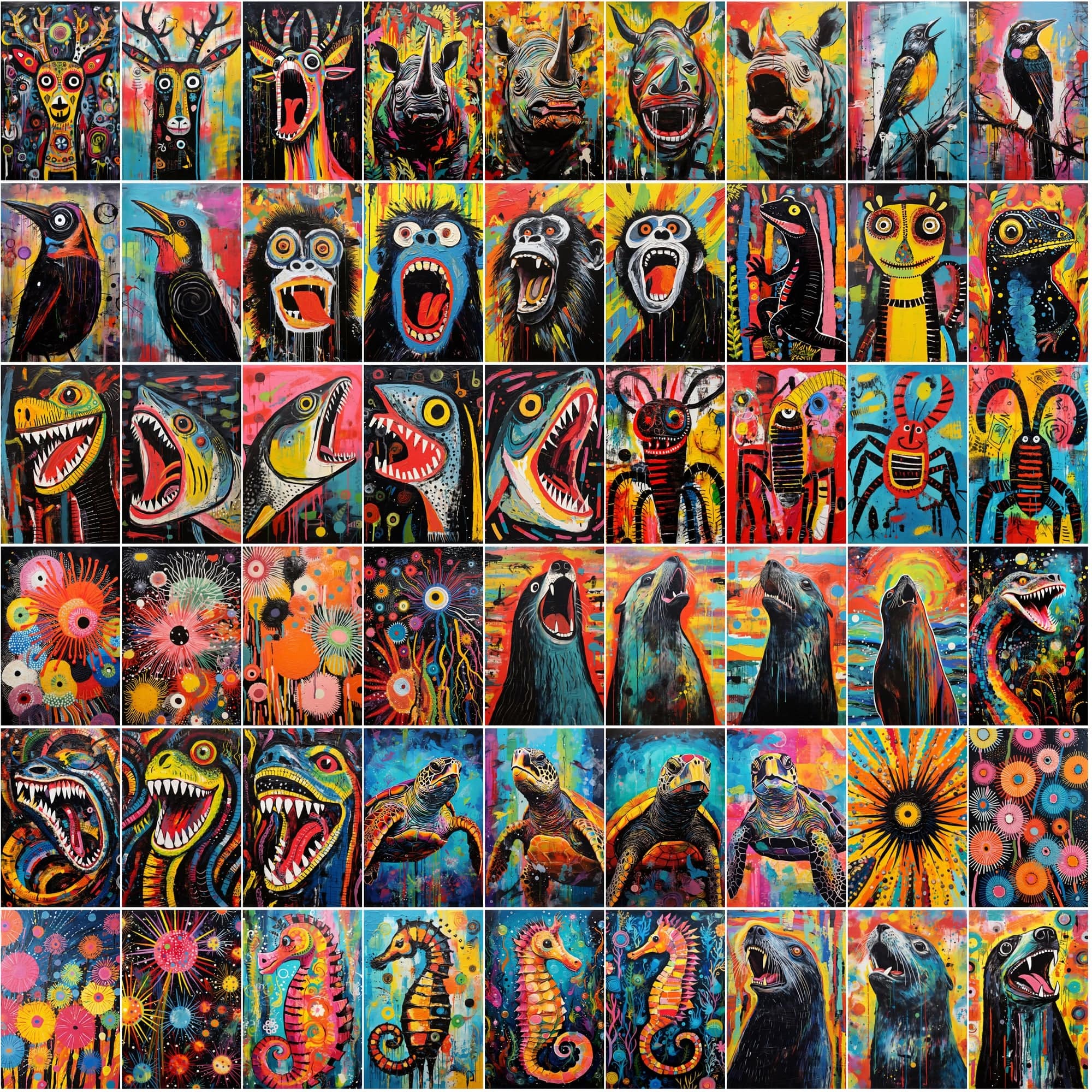 790 Howling Animal Images: Textured, High-Res Art Collection Digital Download Sumobundle