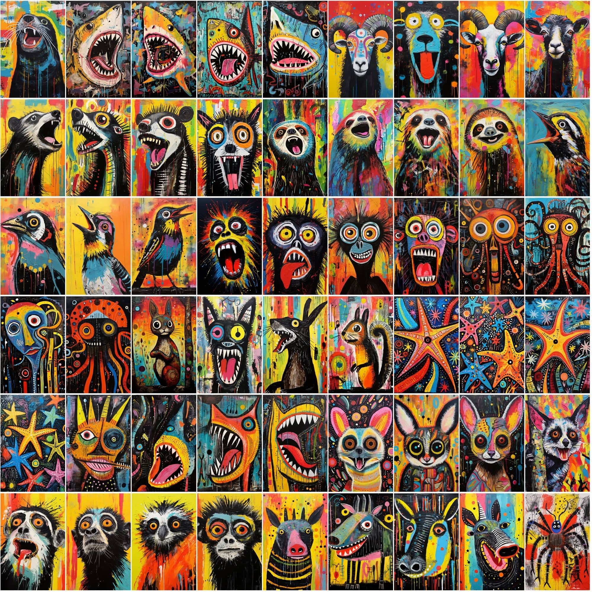 790 Howling Animal Images: Textured, High-Res Art Collection Digital Download Sumobundle