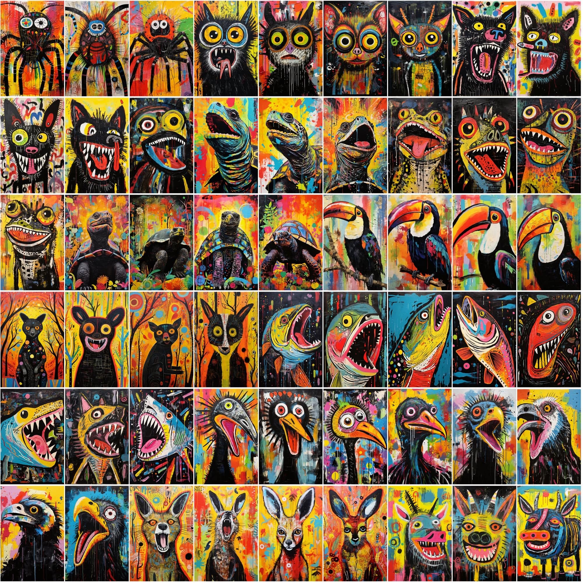 790 Howling Animal Images: Textured, High-Res Art Collection Digital Download Sumobundle