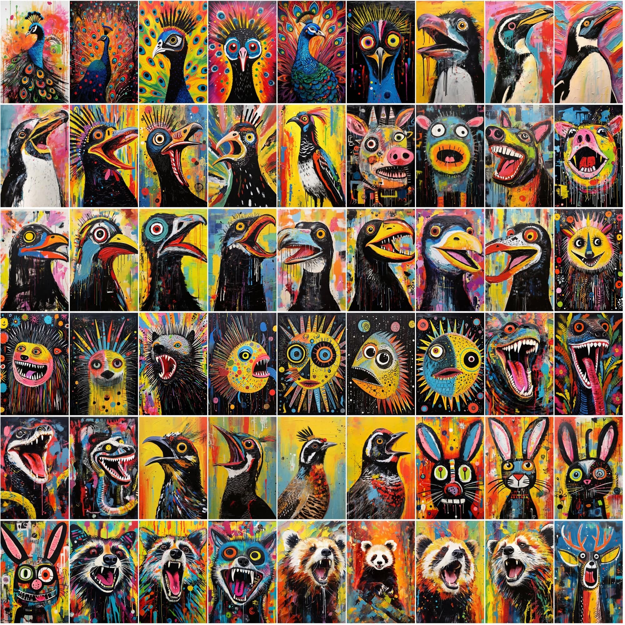 790 Howling Animal Images: Textured, High-Res Art Collection Digital Download Sumobundle