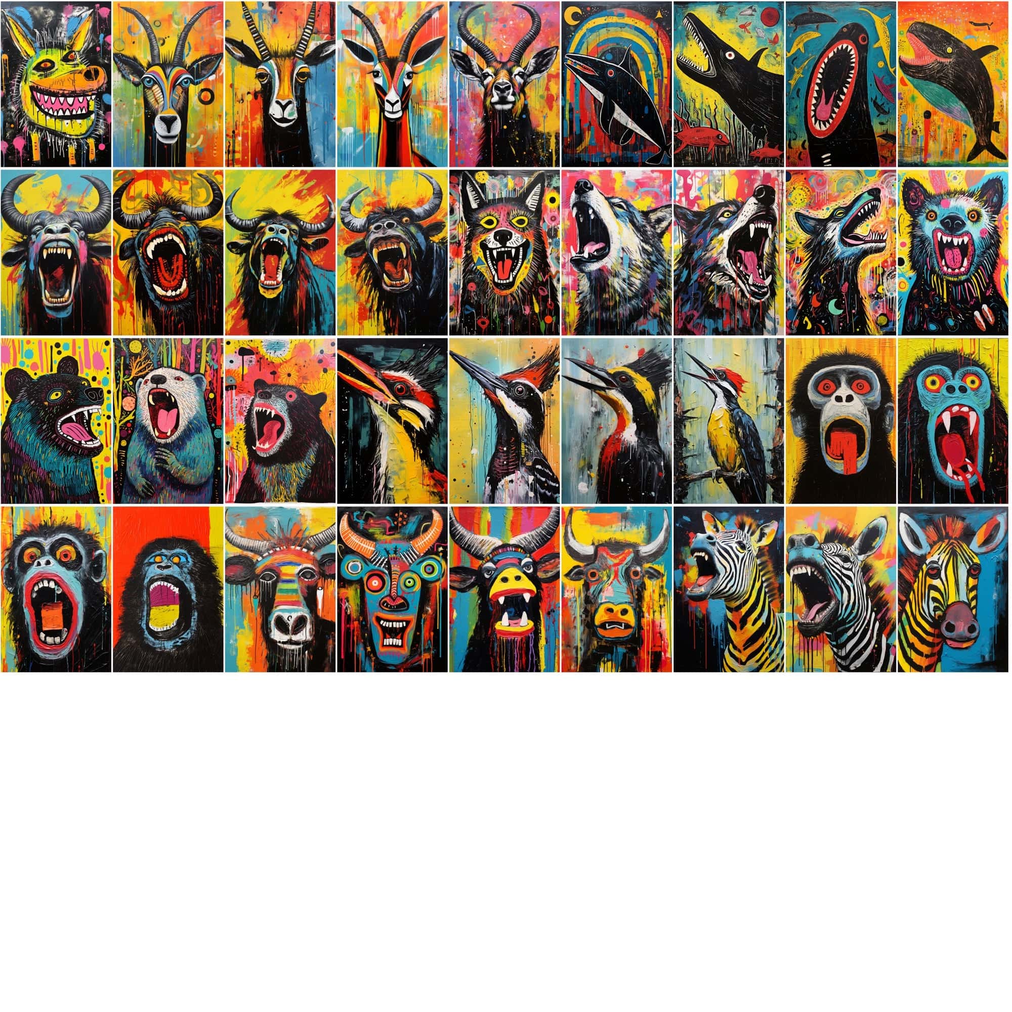 790 Howling Animal Images: Textured, High-Res Art Collection Digital Download Sumobundle