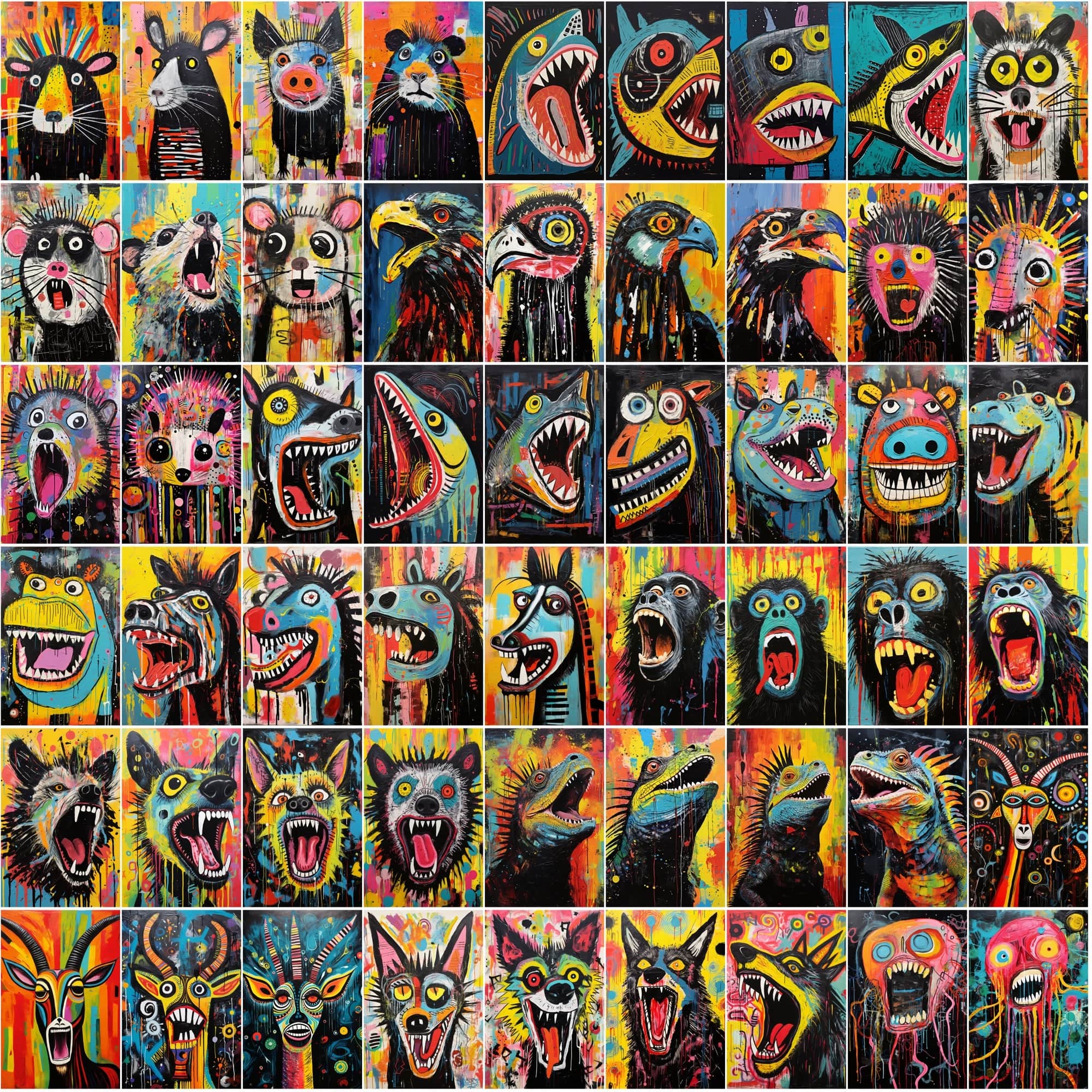 790 Howling Animal Images: Textured, High-Res Art Collection Digital Download Sumobundle