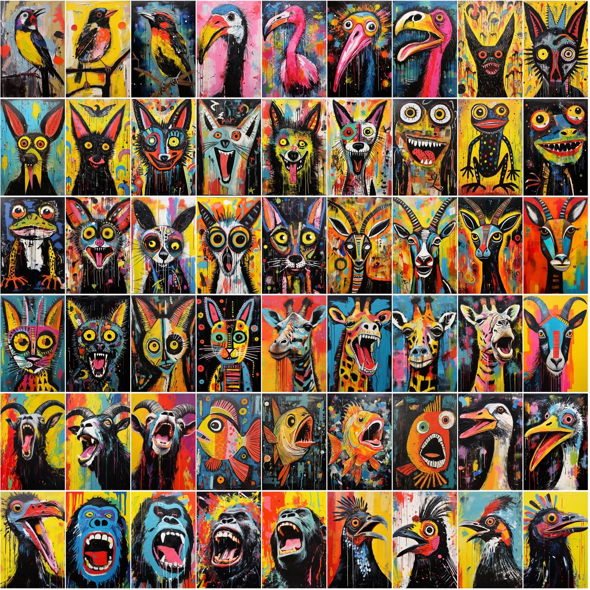790 Howling Animal Images: Textured, High-Res Art Collection Digital Download Sumobundle