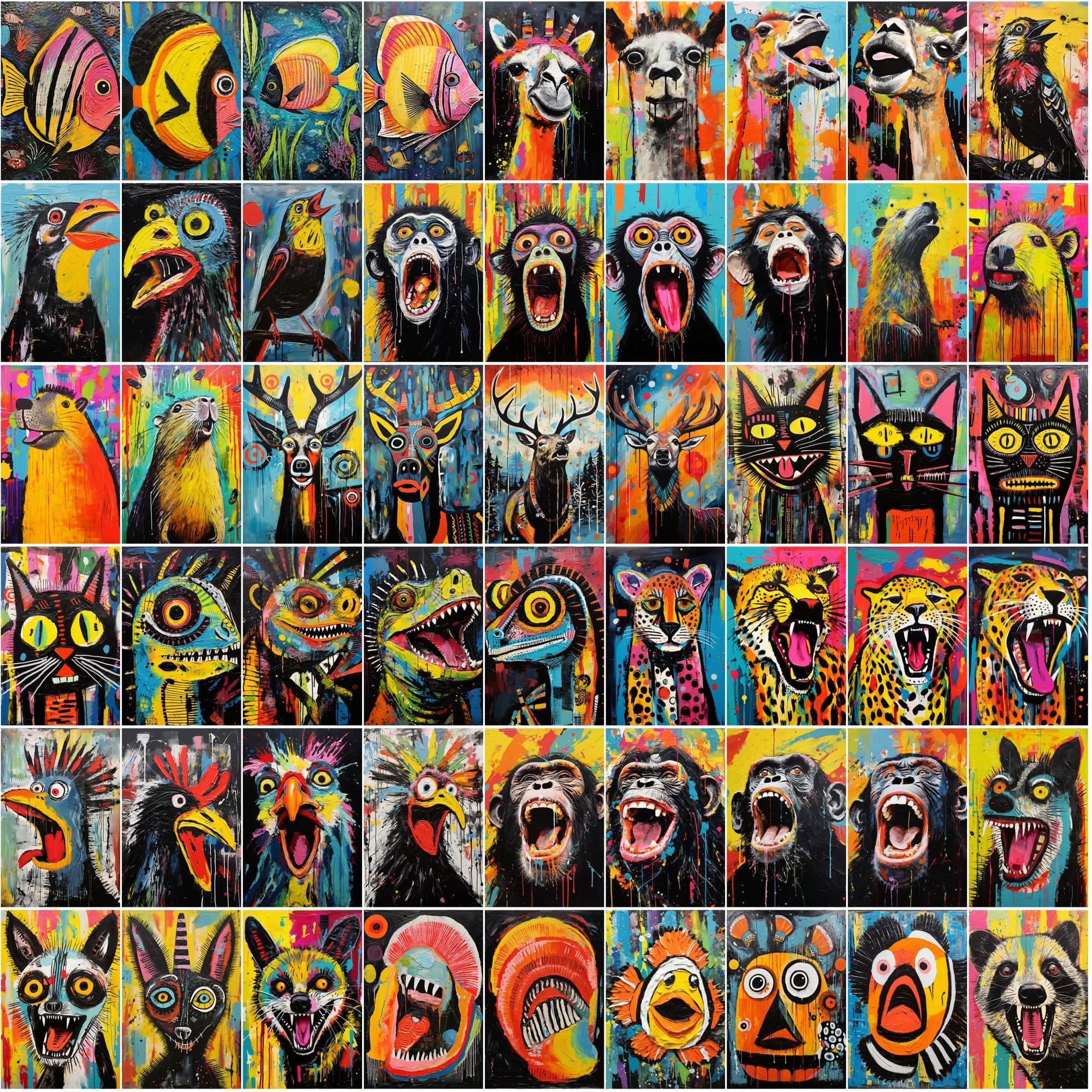790 Howling Animal Images: Textured, High-Res Art Collection Digital Download Sumobundle