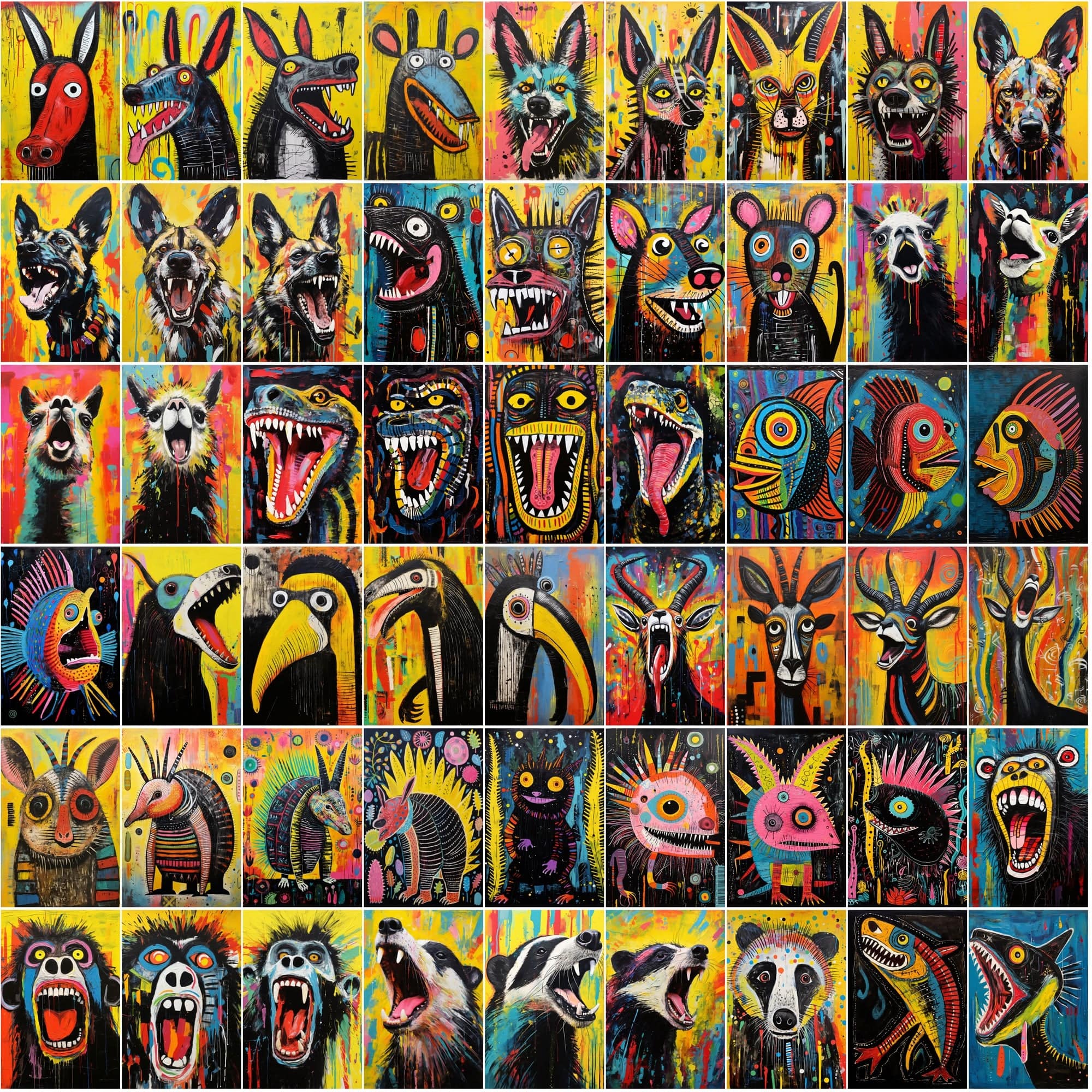 790 Howling Animal Images: Textured, High-Res Art Collection Digital Download Sumobundle