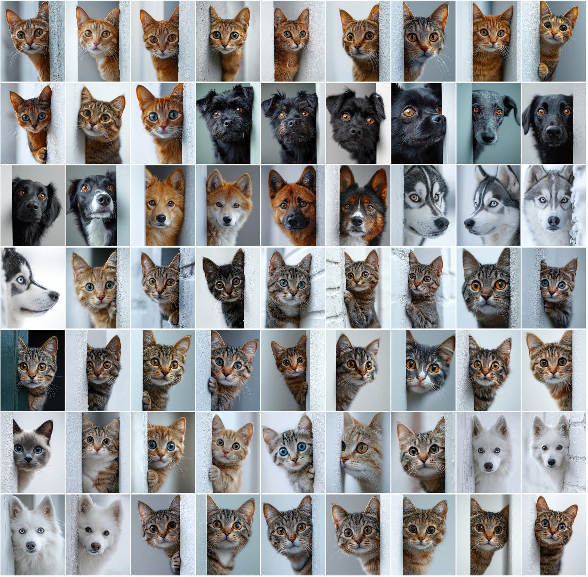 790 Peek-a-Boo Pet Images | Dogs & Cats Behind Walls Digital Download Sumobundle