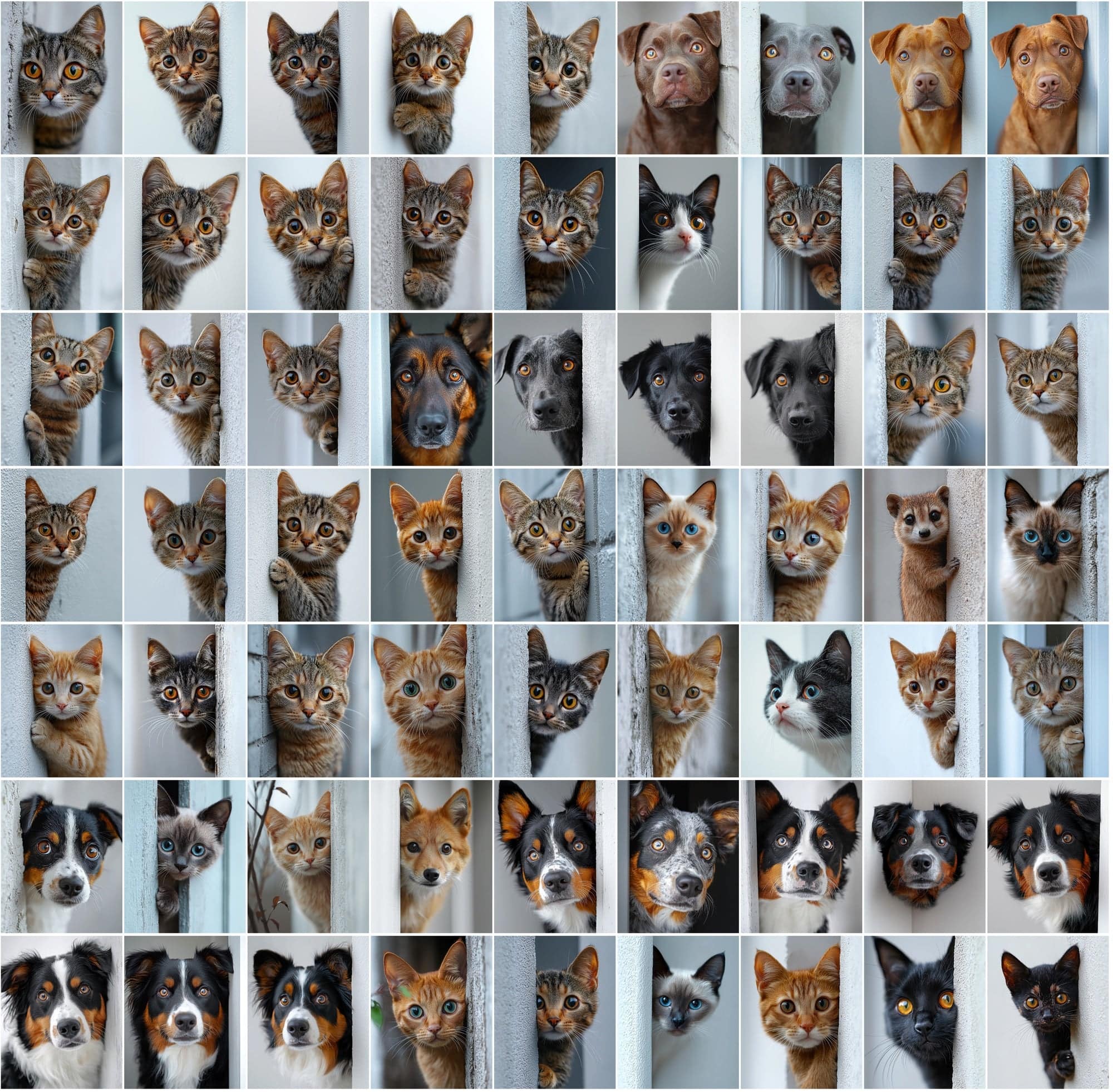 790 Peek-a-Boo Pet Images | Dogs & Cats Behind Walls Digital Download Sumobundle