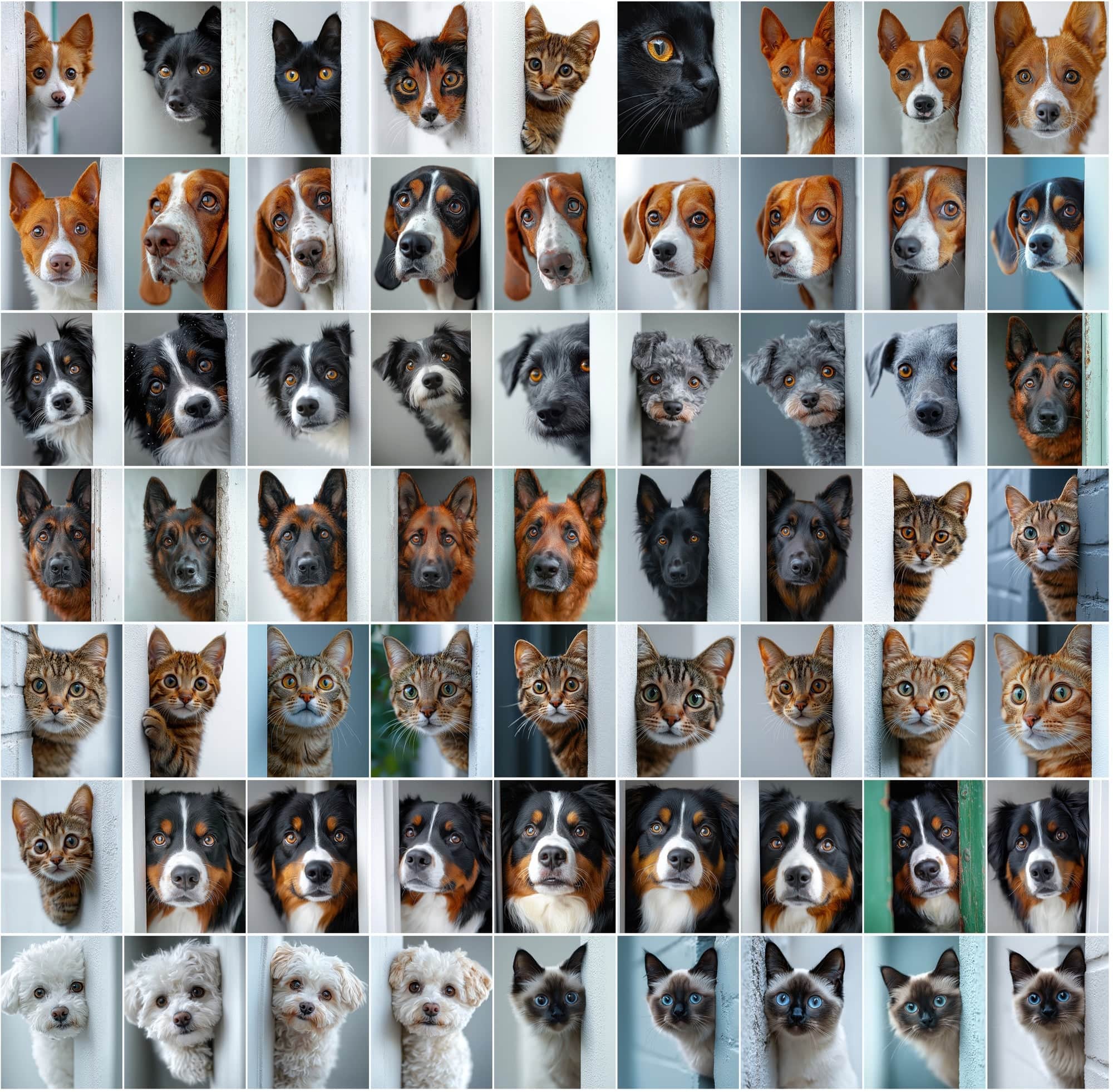 790 Peek-a-Boo Pet Images | Dogs & Cats Behind Walls Digital Download Sumobundle