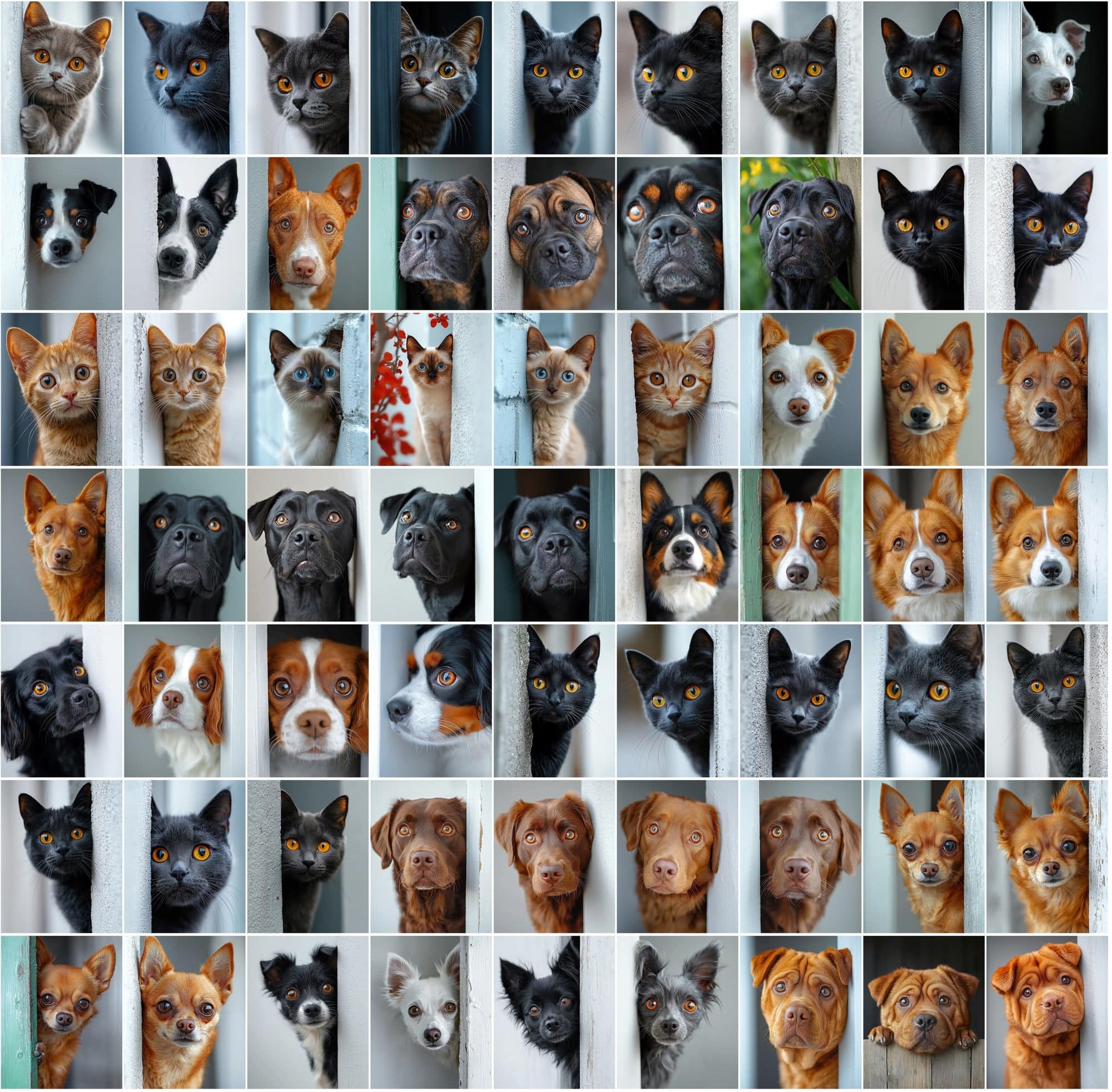 790 Peek-a-Boo Pet Images | Dogs & Cats Behind Walls Digital Download Sumobundle