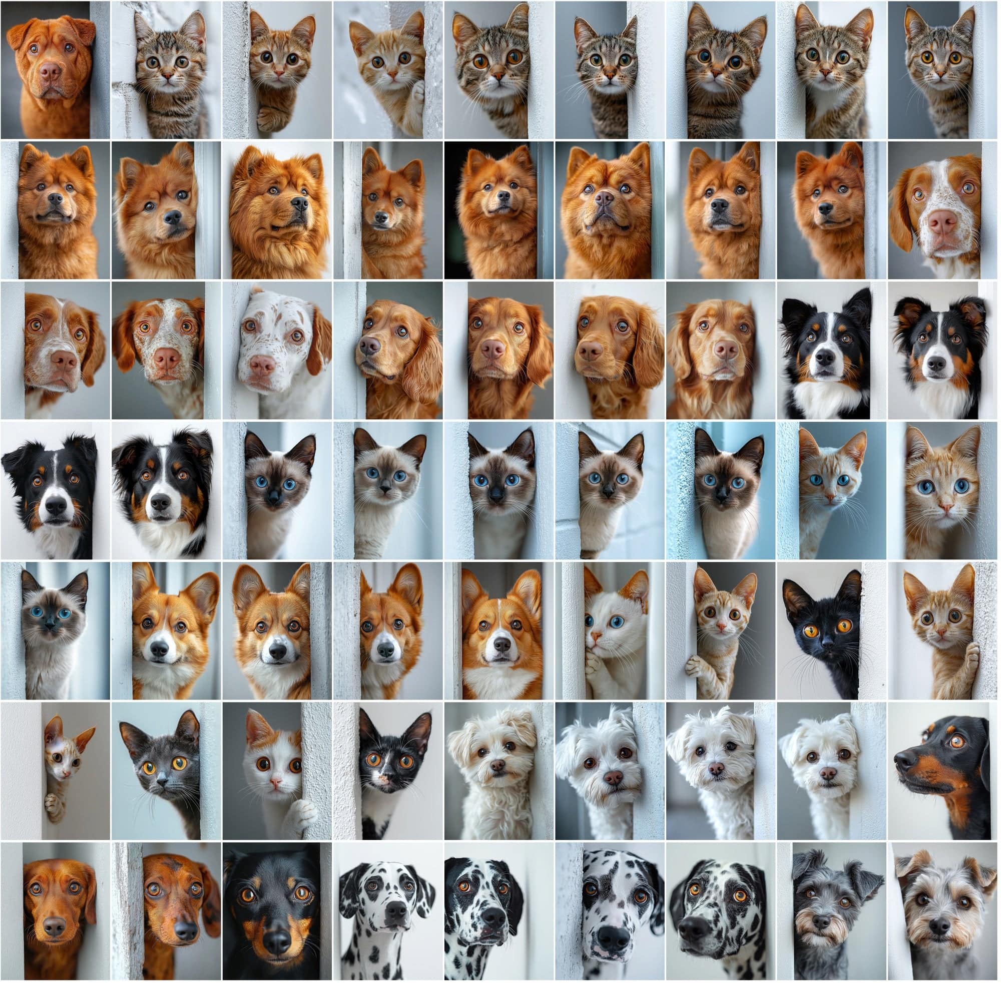 790 Peek-a-Boo Pet Images | Dogs & Cats Behind Walls Digital Download Sumobundle