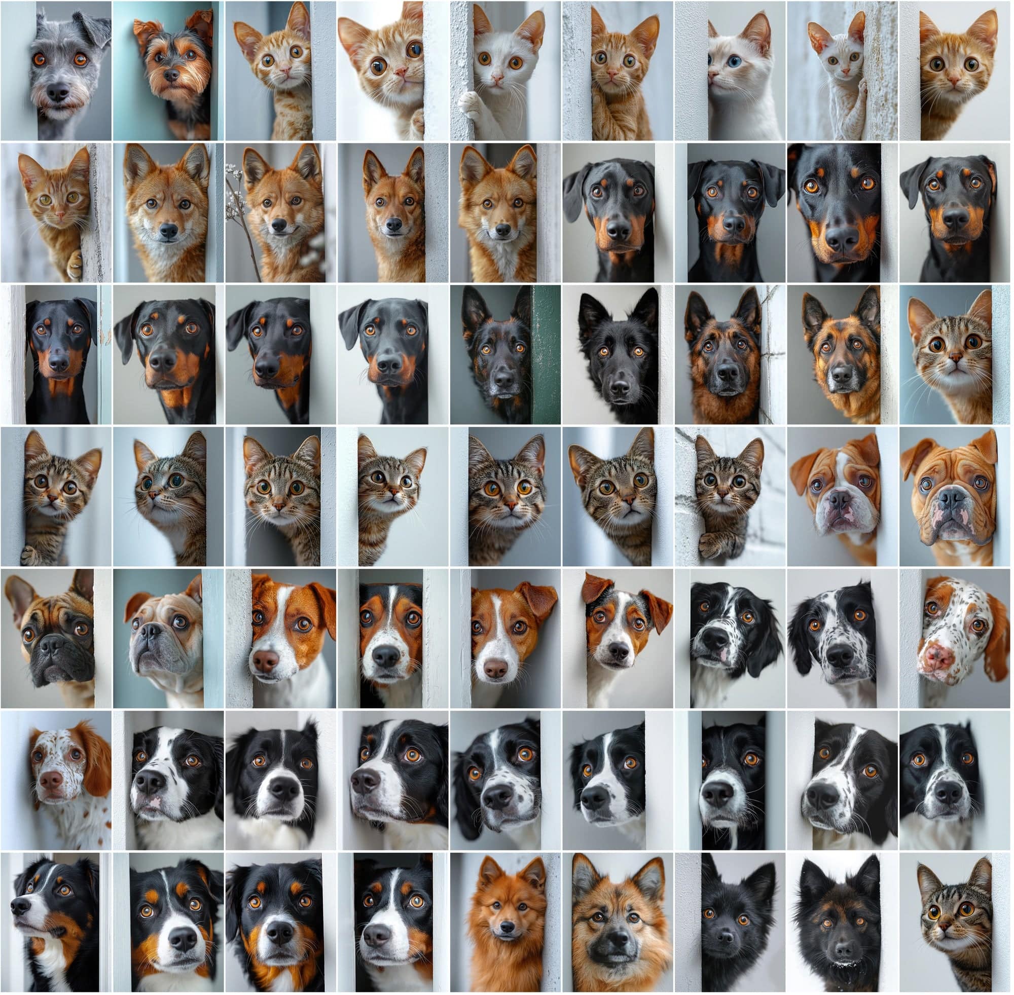 790 Peek-a-Boo Pet Images | Dogs & Cats Behind Walls Digital Download Sumobundle