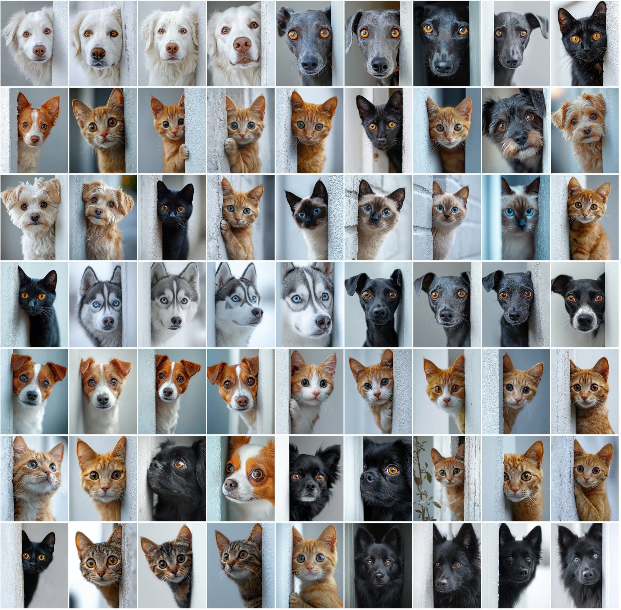 790 Peek-a-Boo Pet Images | Dogs & Cats Behind Walls Digital Download Sumobundle