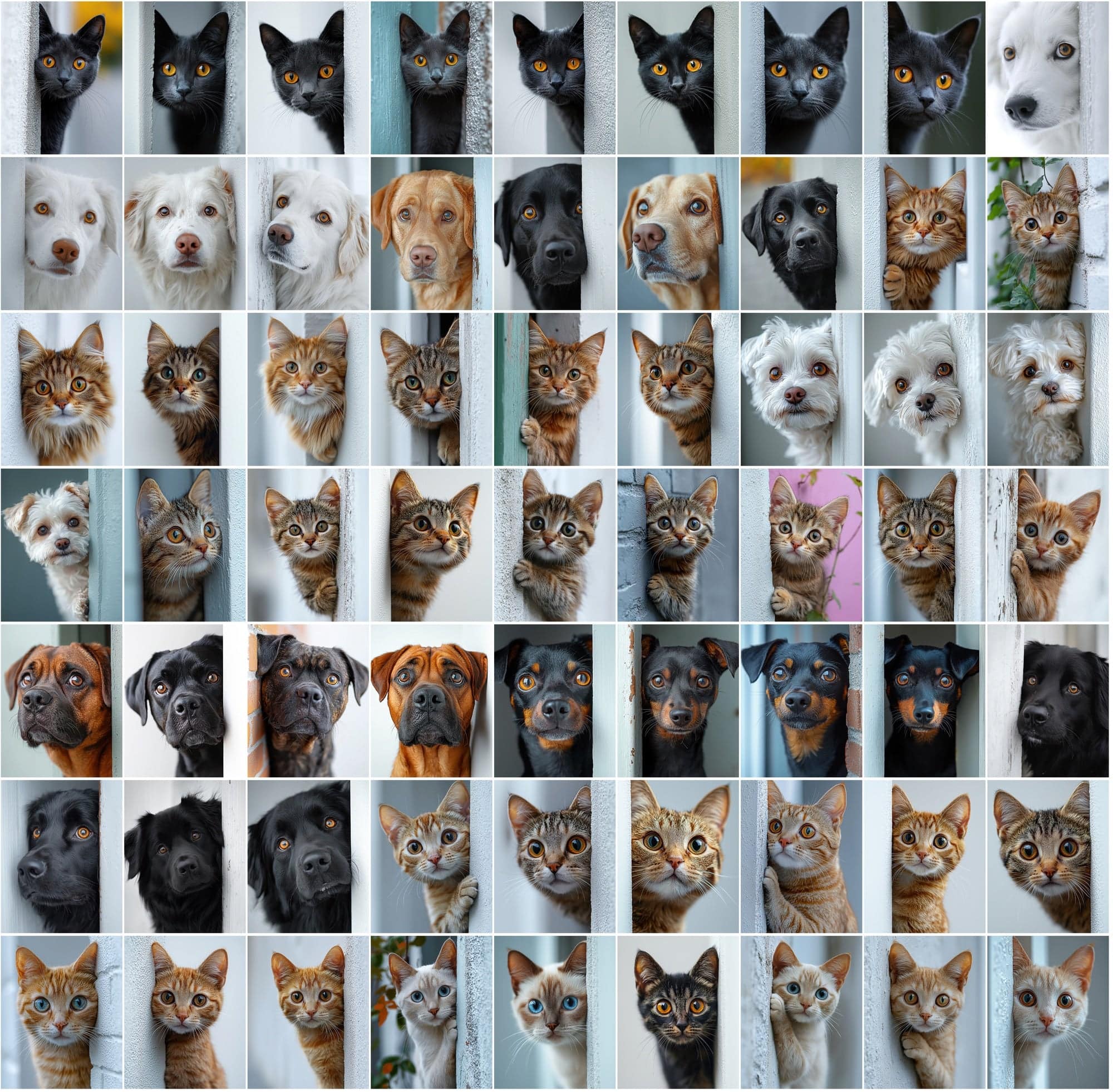 790 Peek-a-Boo Pet Images | Dogs & Cats Behind Walls Digital Download Sumobundle