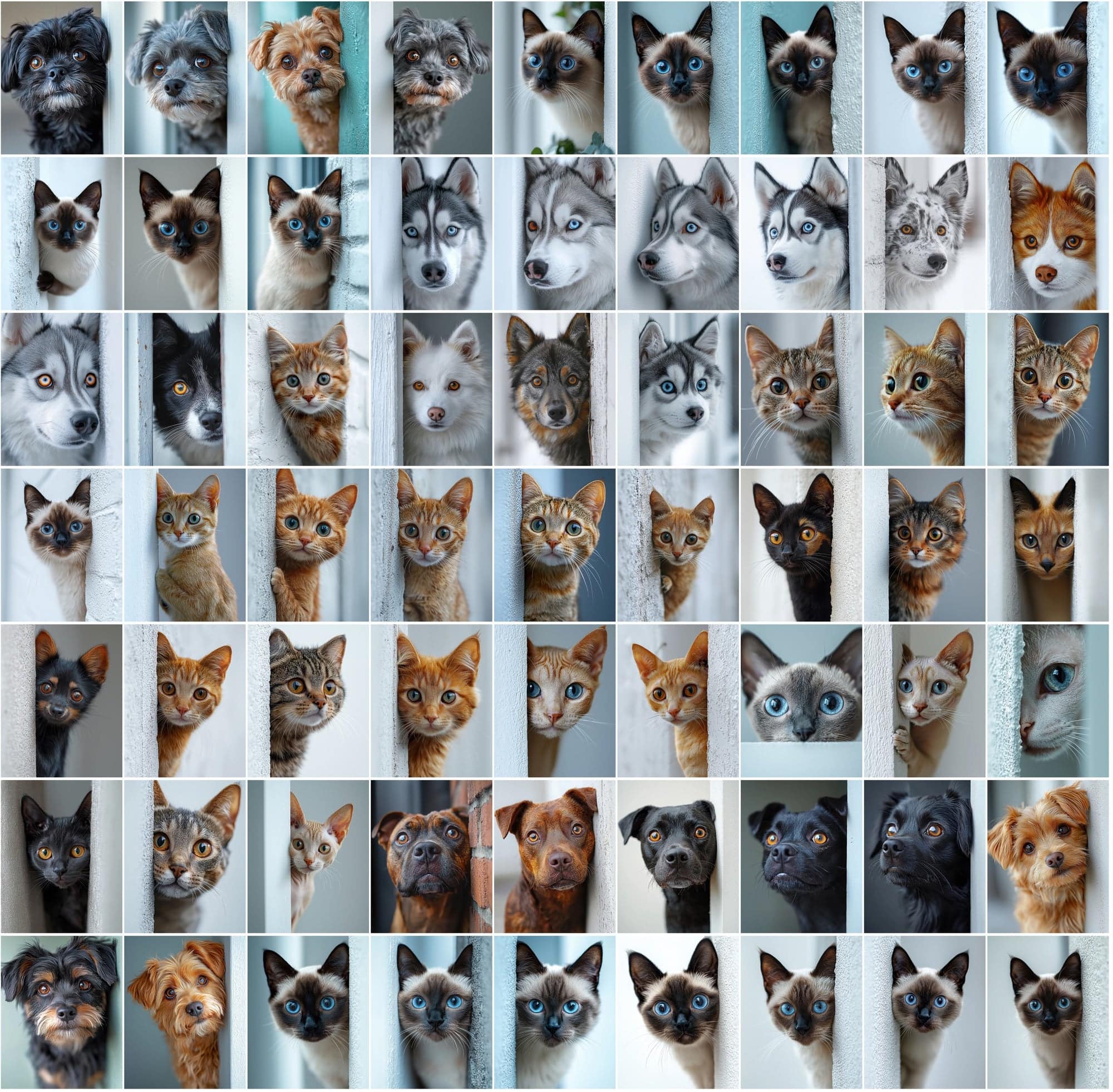 790 Peek-a-Boo Pet Images | Dogs & Cats Behind Walls Digital Download Sumobundle
