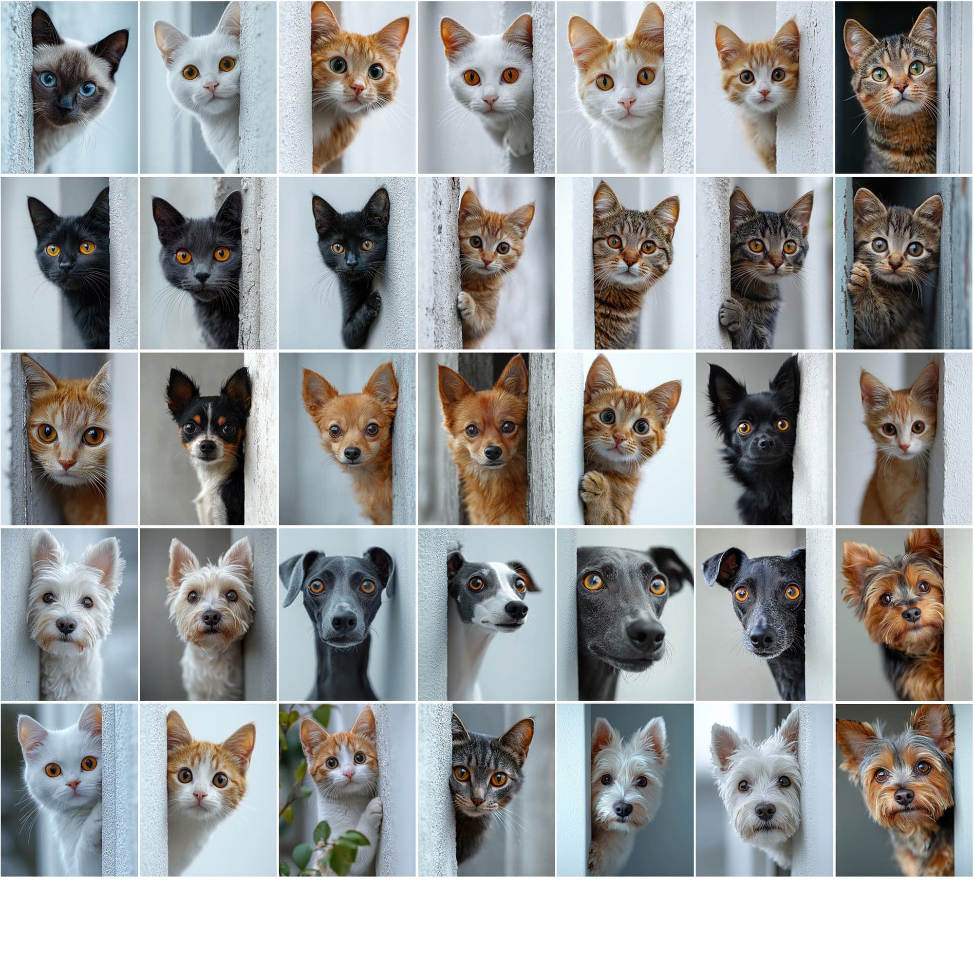 790 Peek-a-Boo Pet Images | Dogs & Cats Behind Walls Digital Download Sumobundle