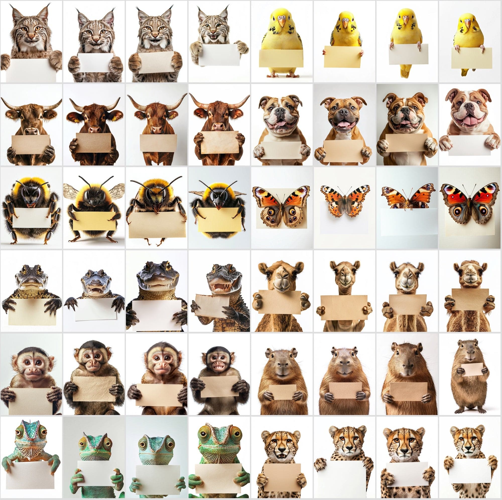 800 Adorable Animals with Signs: High-Res Commercial Use Image Digital Download Sumobundle