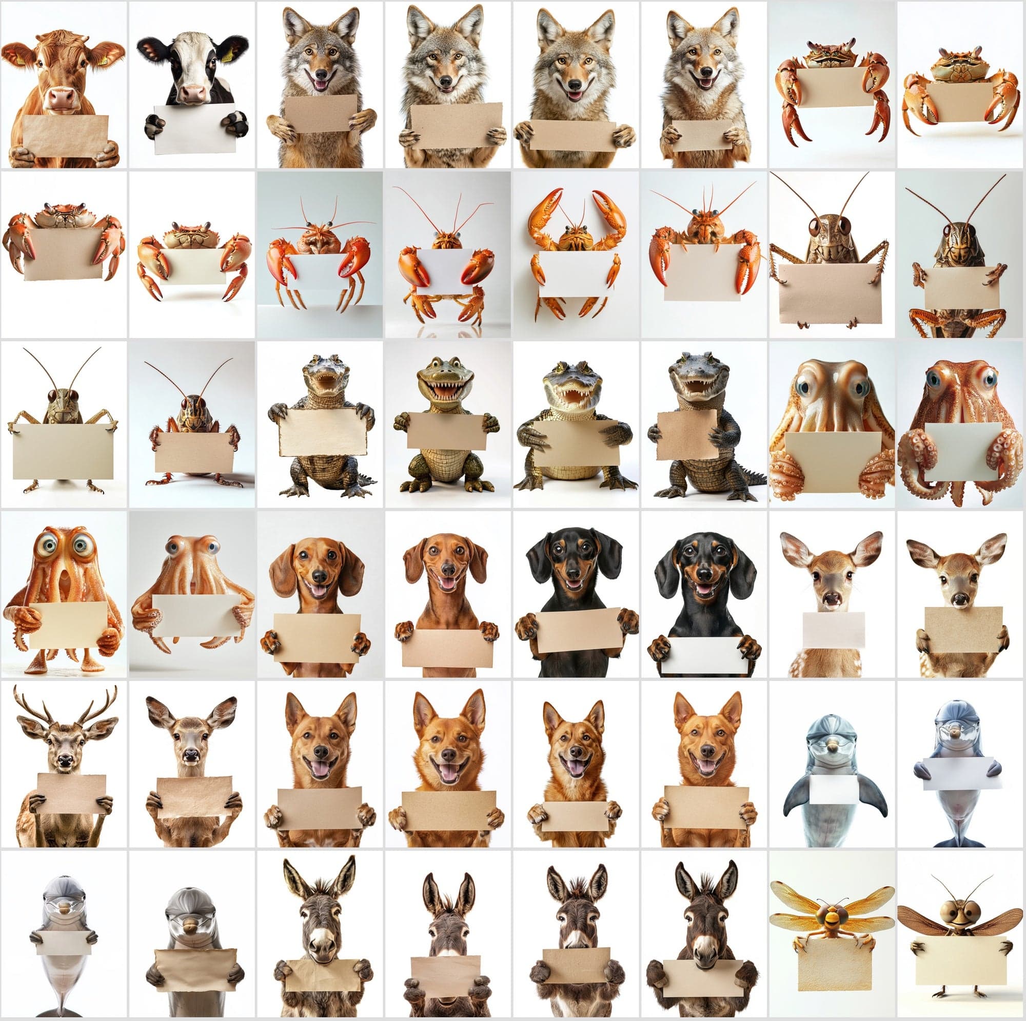 800 Adorable Animals with Signs: High-Res Commercial Use Image Digital Download Sumobundle