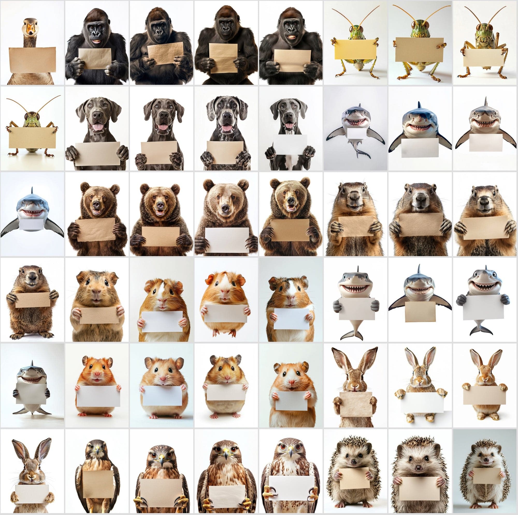 800 Adorable Animals with Signs: High-Res Commercial Use Image Digital Download Sumobundle