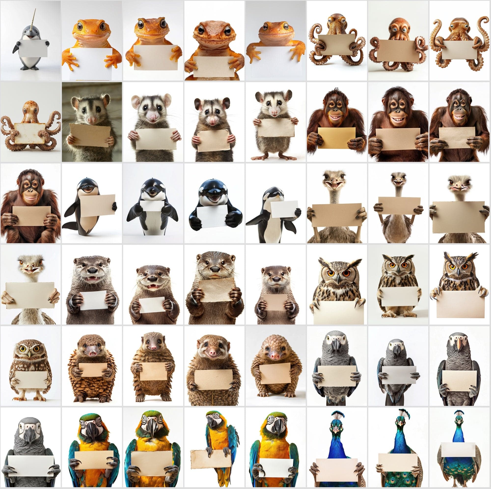 800 Adorable Animals with Signs: High-Res Commercial Use Image Digital Download Sumobundle