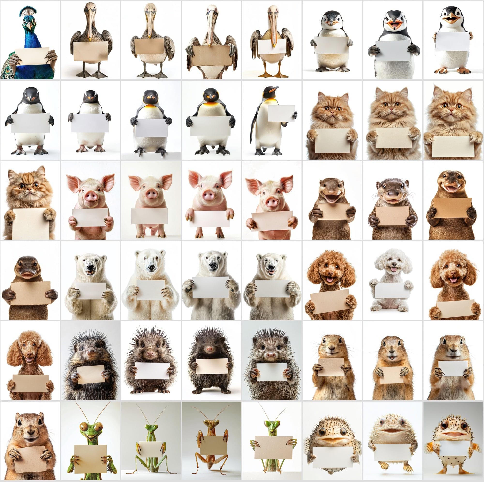 800 Adorable Animals with Signs: High-Res Commercial Use Image Digital Download Sumobundle