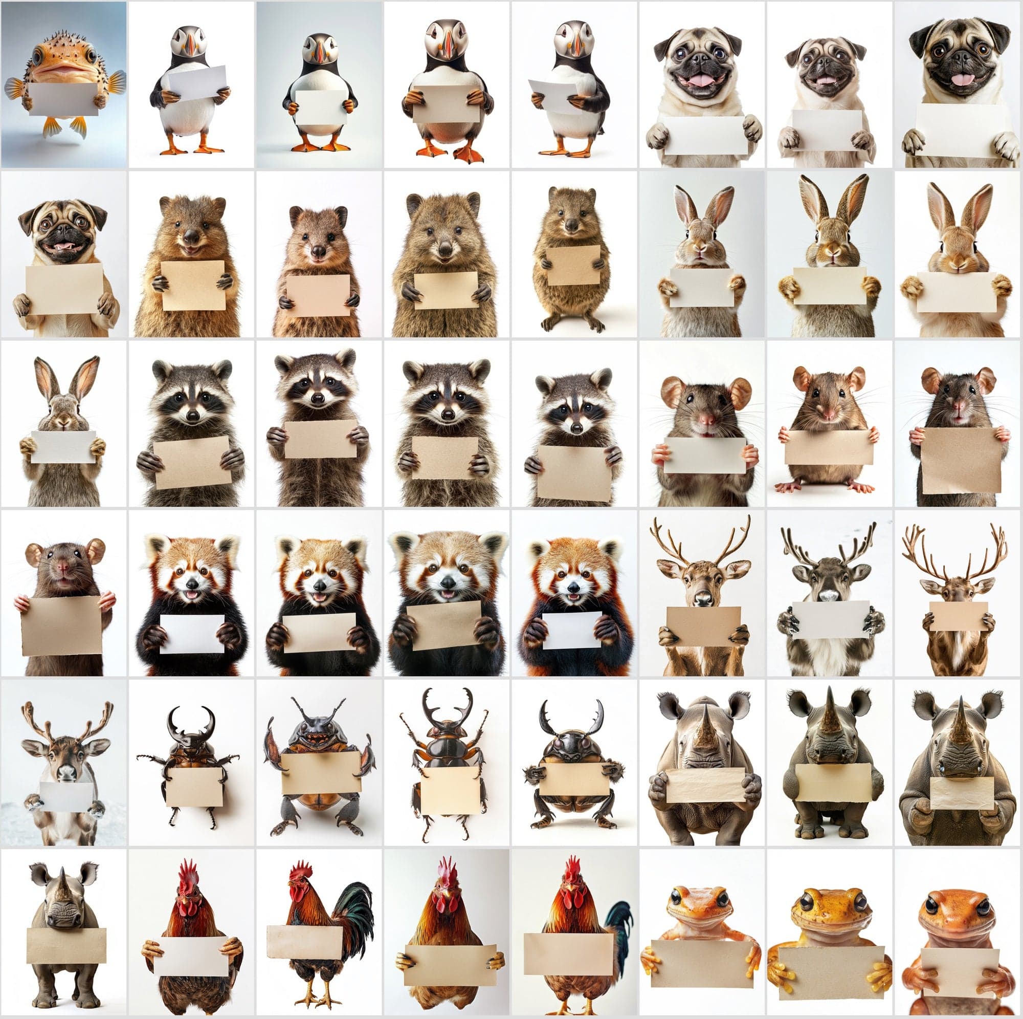 800 Adorable Animals with Signs: High-Res Commercial Use Image Digital Download Sumobundle
