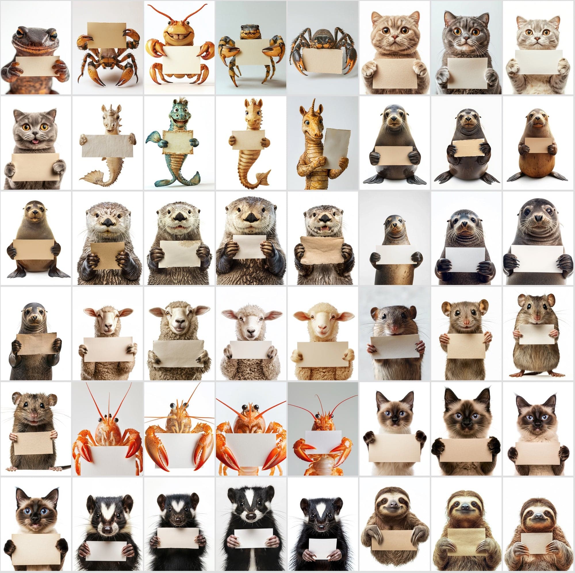 800 Adorable Animals with Signs: High-Res Commercial Use Image Digital Download Sumobundle