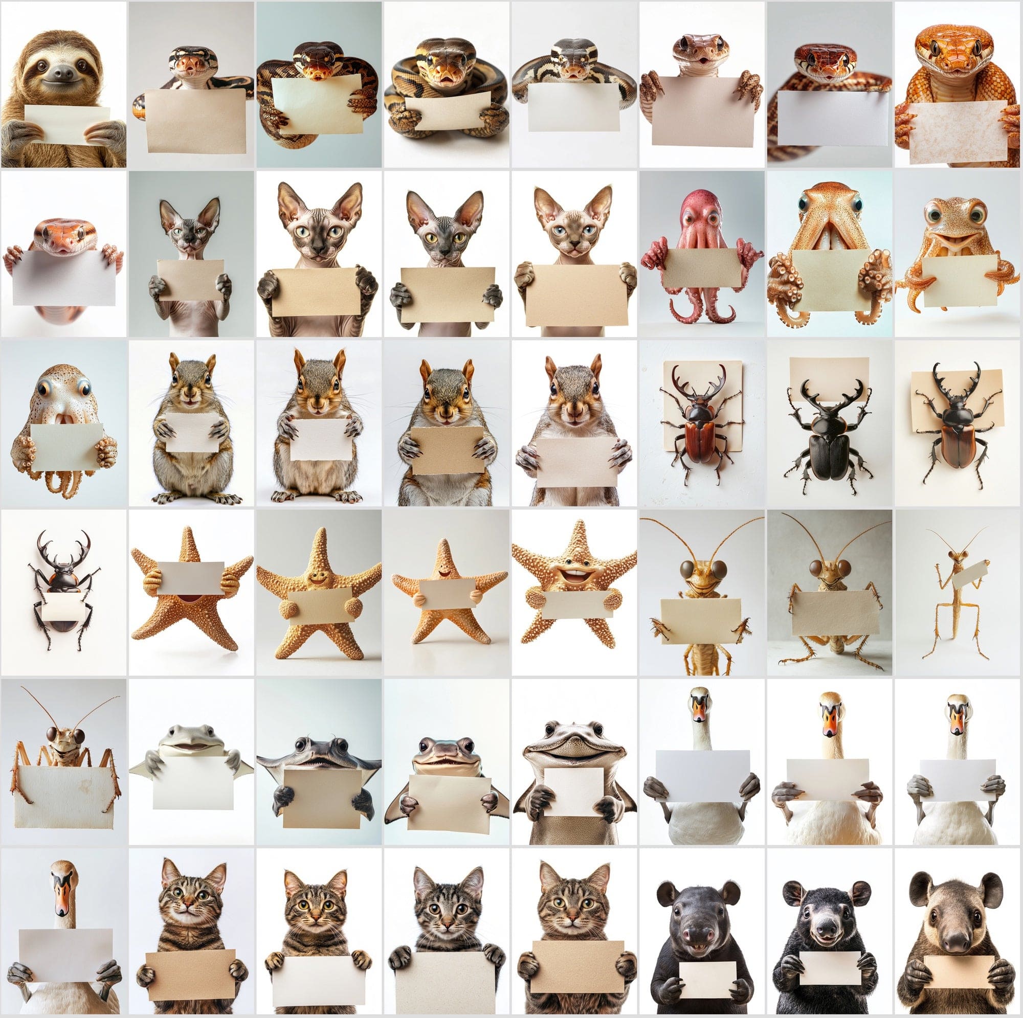 800 Adorable Animals with Signs: High-Res Commercial Use Image Digital Download Sumobundle