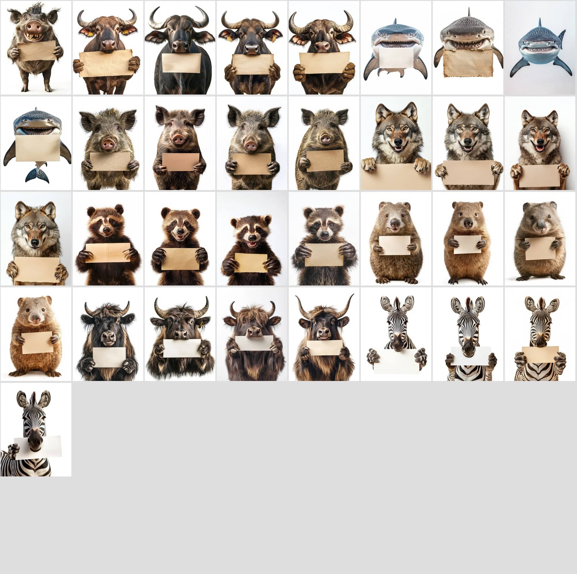 800 Adorable Animals with Signs: High-Res Commercial Use Image Digital Download Sumobundle