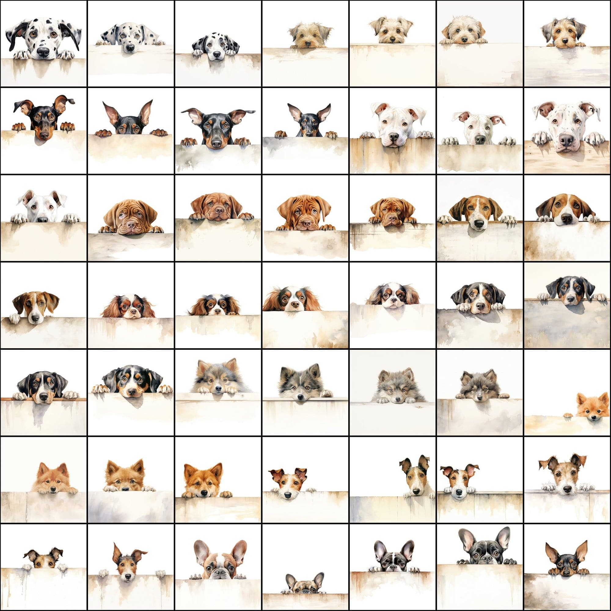 800 Peek-a-Boo Pup Images: High-Resolution Dog Photos with Commercial License Digital Download Sumobundle
