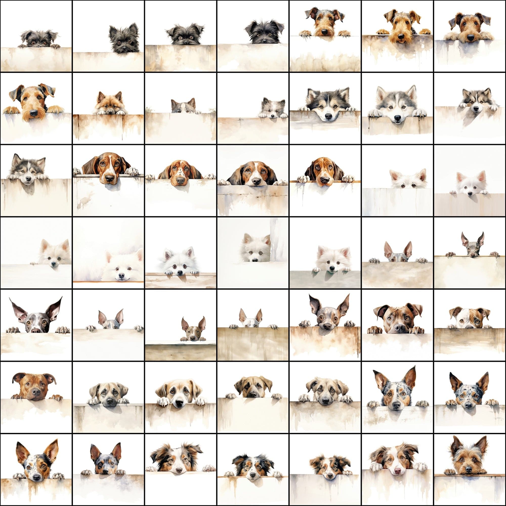800 Peek-a-Boo Pup Images: High-Resolution Dog Photos with Commercial License Digital Download Sumobundle