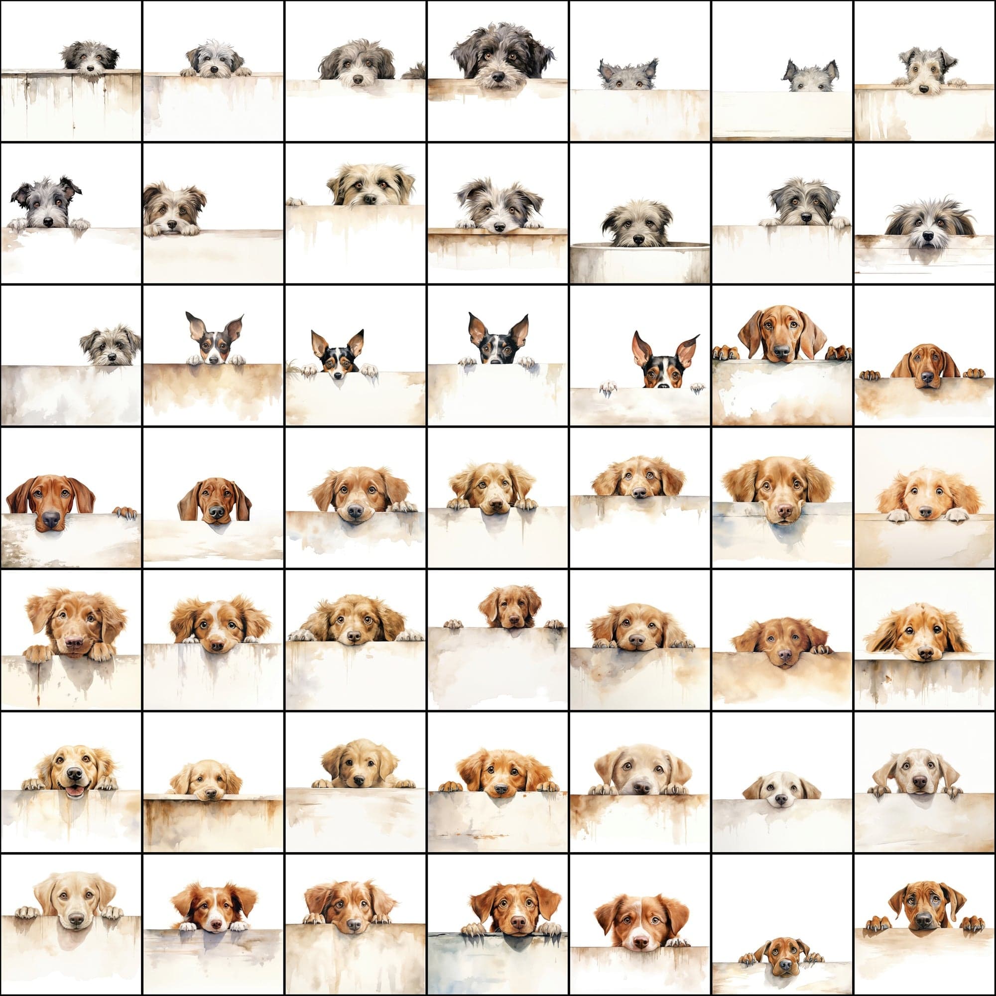800 Peek-a-Boo Pup Images: High-Resolution Dog Photos with Commercial License Digital Download Sumobundle