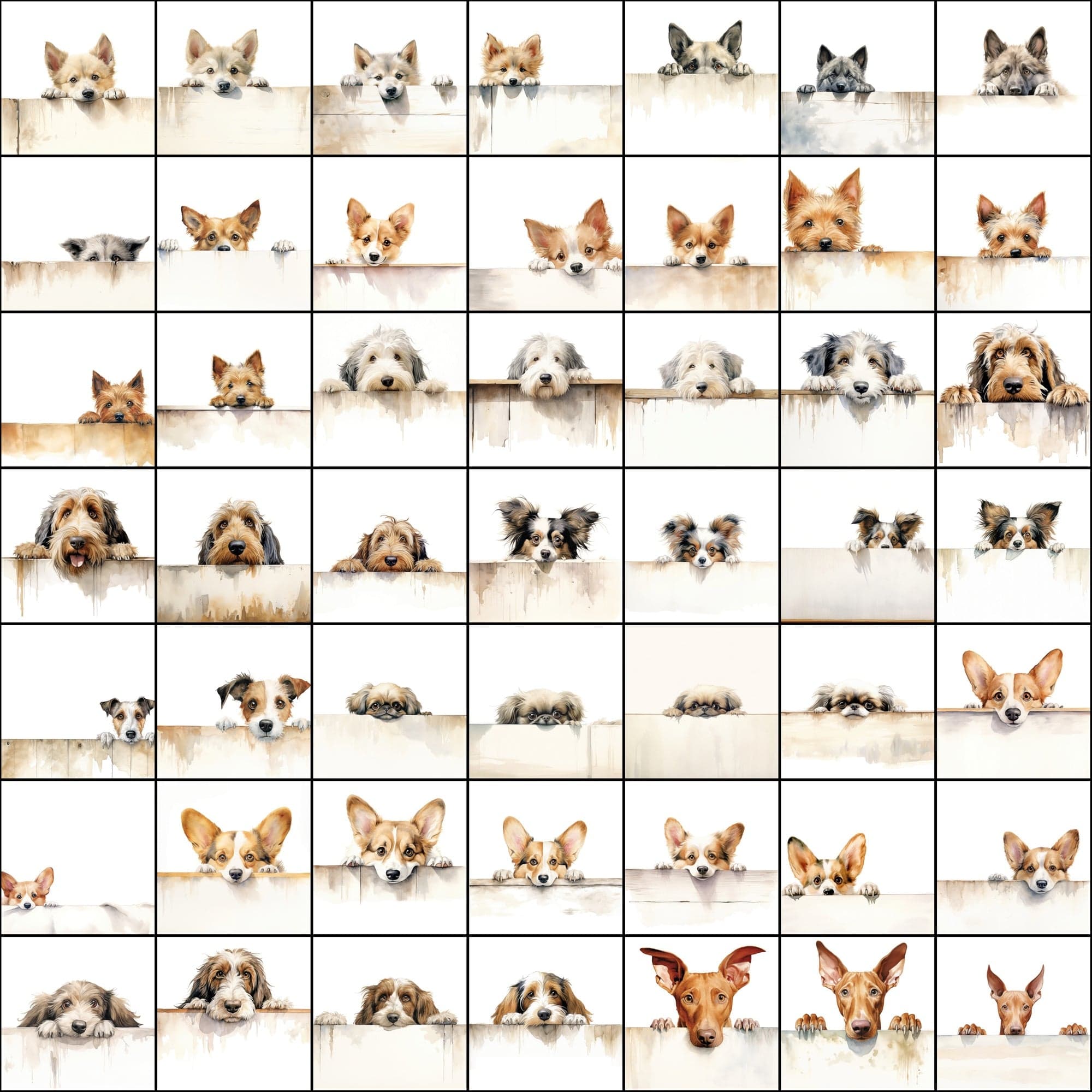 800 Peek-a-Boo Pup Images: High-Resolution Dog Photos with Commercial License Digital Download Sumobundle