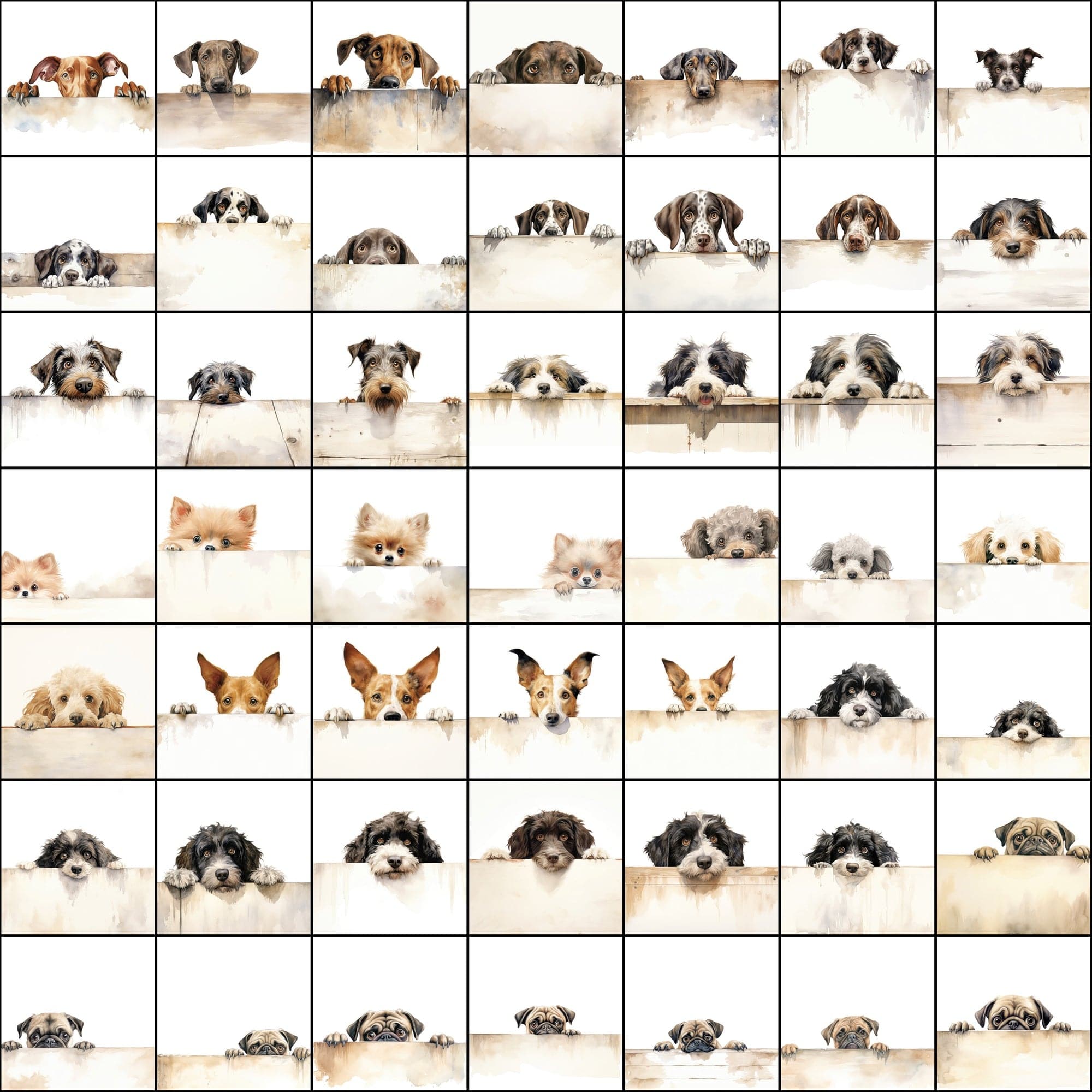 800 Peek-a-Boo Pup Images: High-Resolution Dog Photos with Commercial License Digital Download Sumobundle