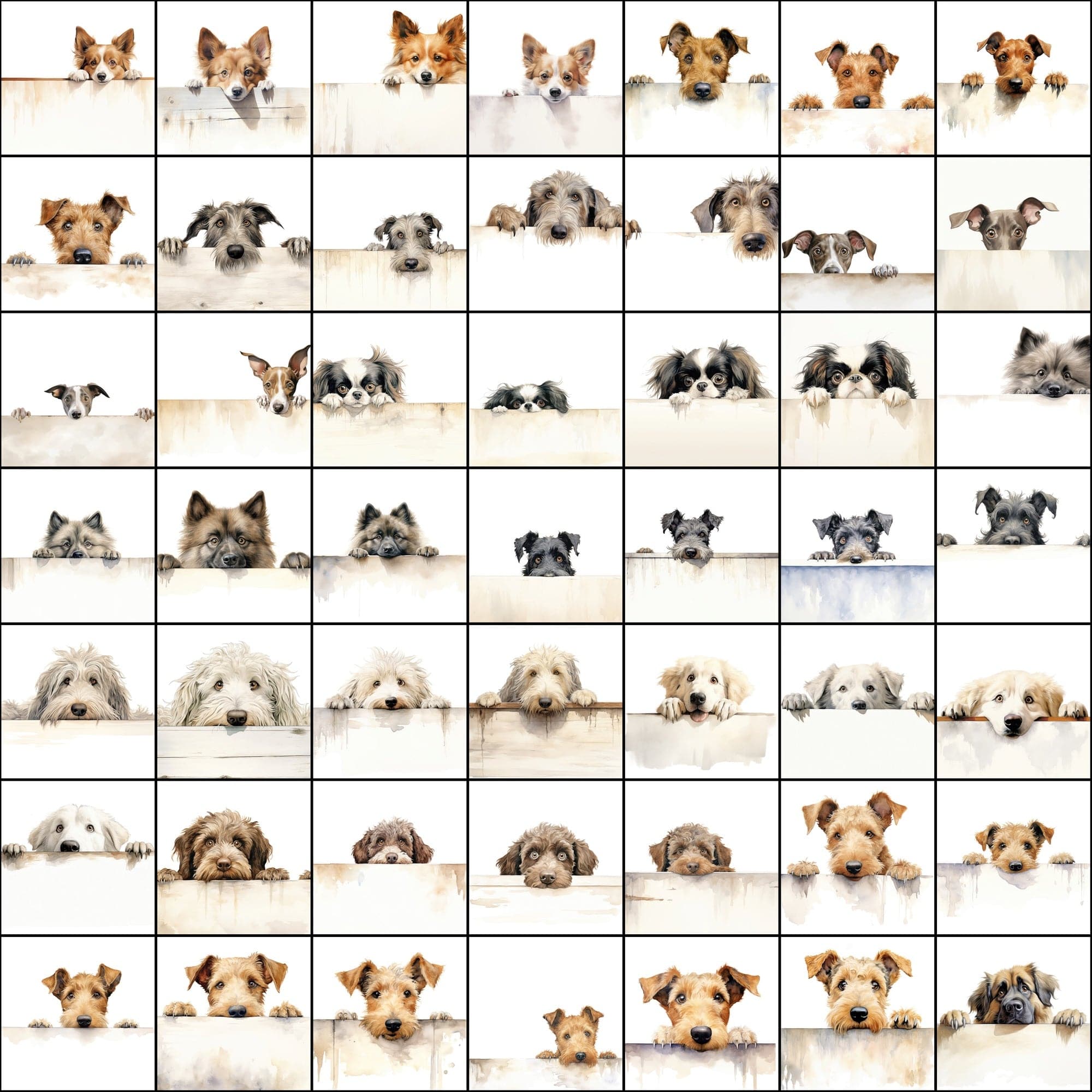 800 Peek-a-Boo Pup Images: High-Resolution Dog Photos with Commercial License Digital Download Sumobundle