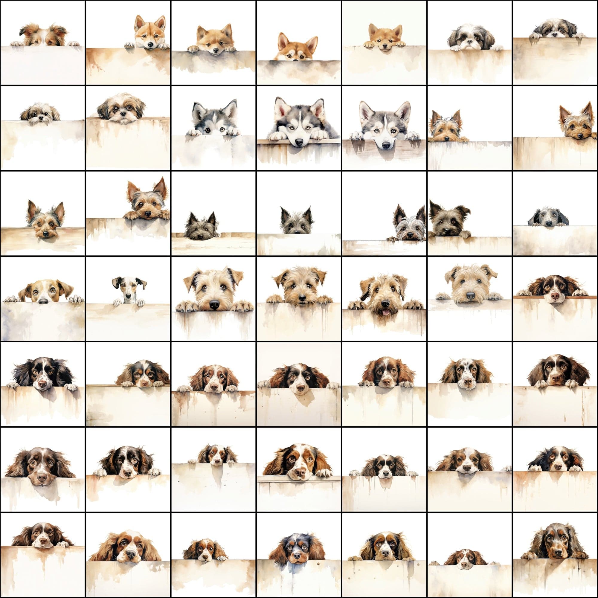 800 Peek-a-Boo Pup Images: High-Resolution Dog Photos with Commercial License Digital Download Sumobundle