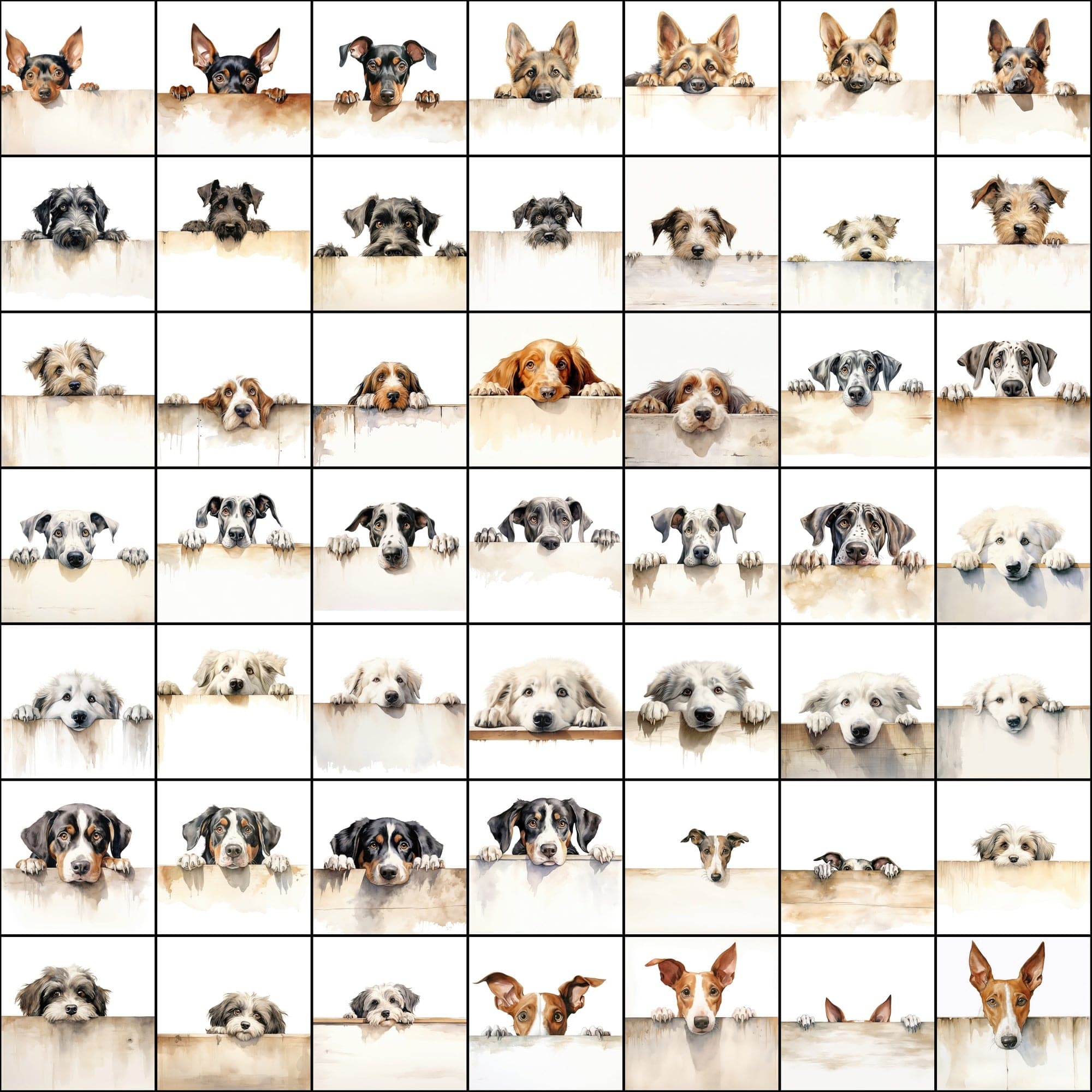 800 Peek-a-Boo Pup Images: High-Resolution Dog Photos with Commercial License Digital Download Sumobundle