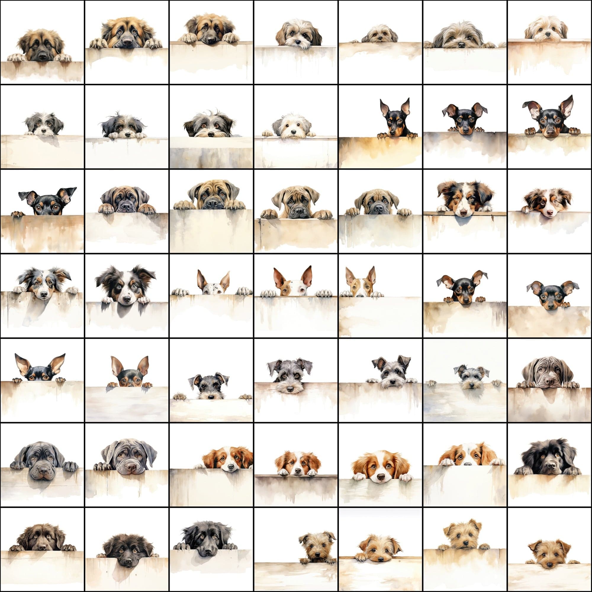 800 Peek-a-Boo Pup Images: High-Resolution Dog Photos with Commercial License Digital Download Sumobundle
