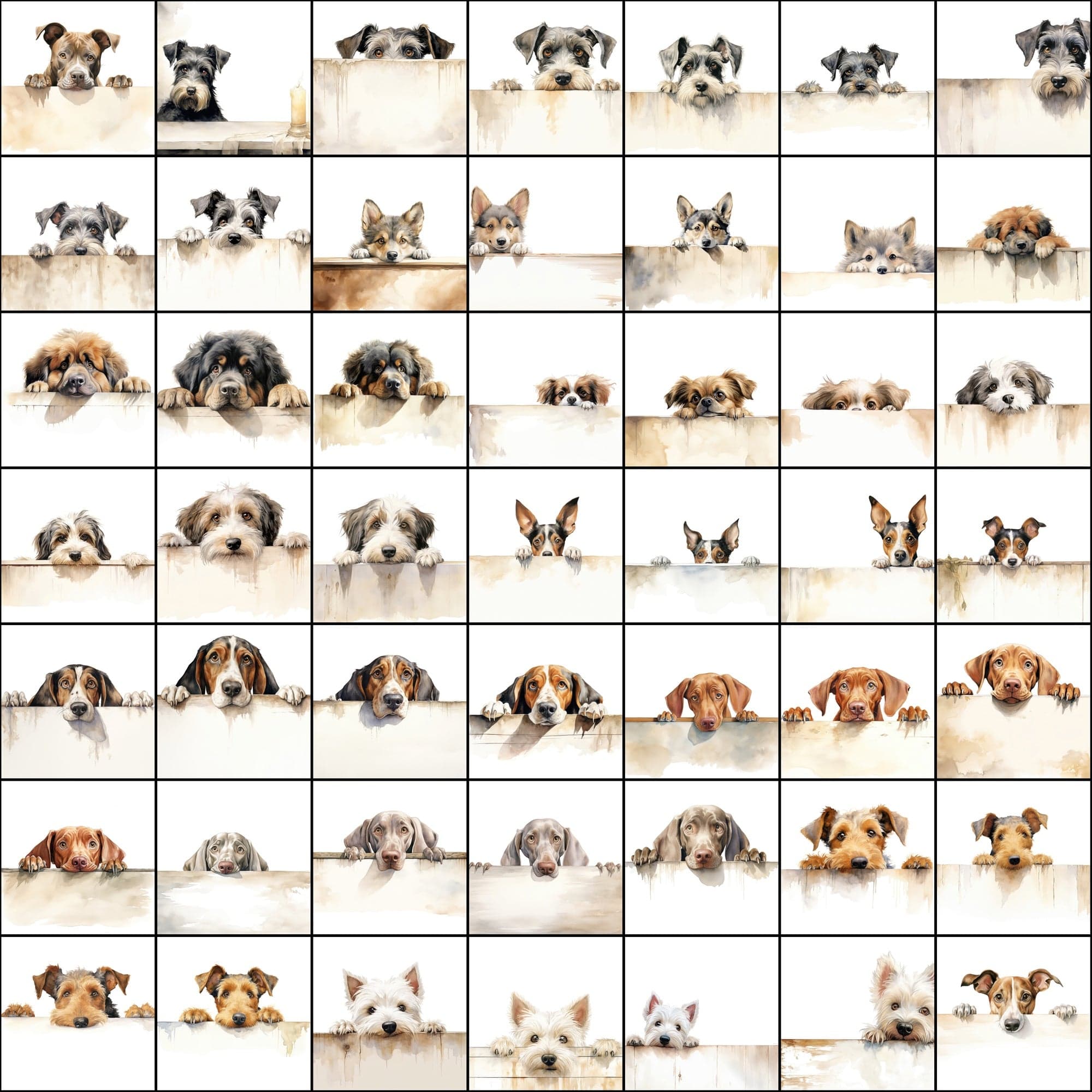 800 Peek-a-Boo Pup Images: High-Resolution Dog Photos with Commercial License Digital Download Sumobundle