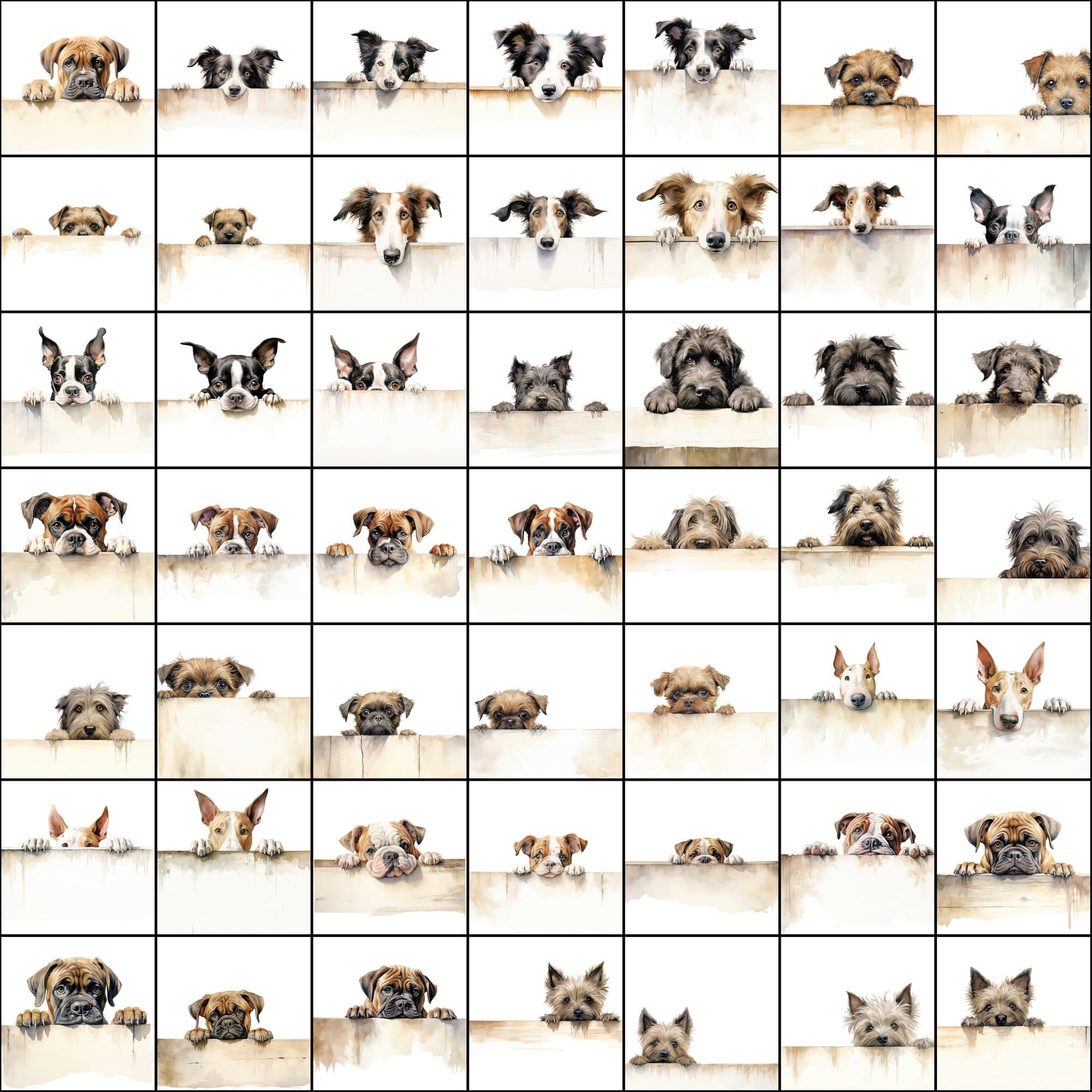 800 Peek-a-Boo Pup Images: High-Resolution Dog Photos with Commercial License Digital Download Sumobundle