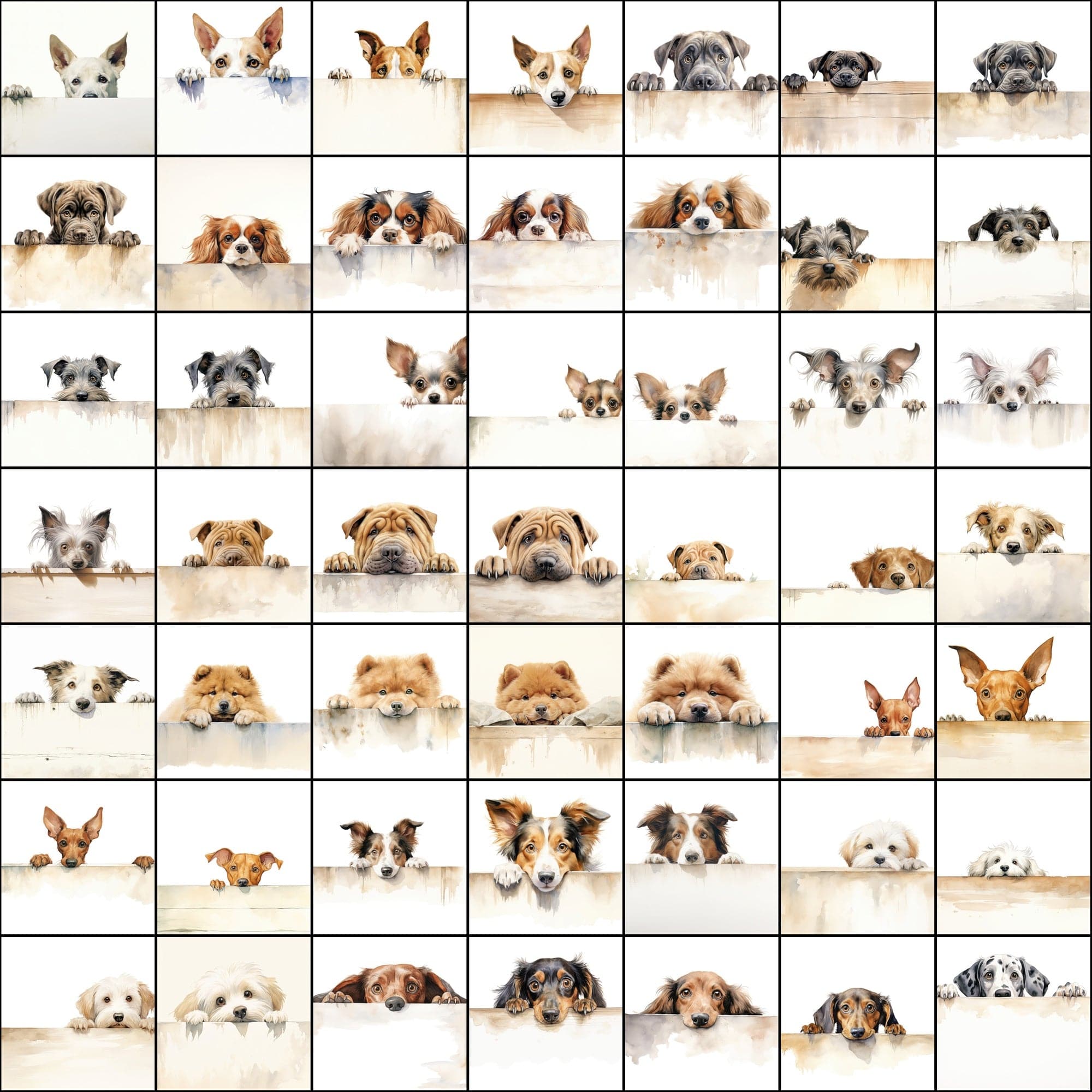 800 Peek-a-Boo Pup Images: High-Resolution Dog Photos with Commercial License Digital Download Sumobundle