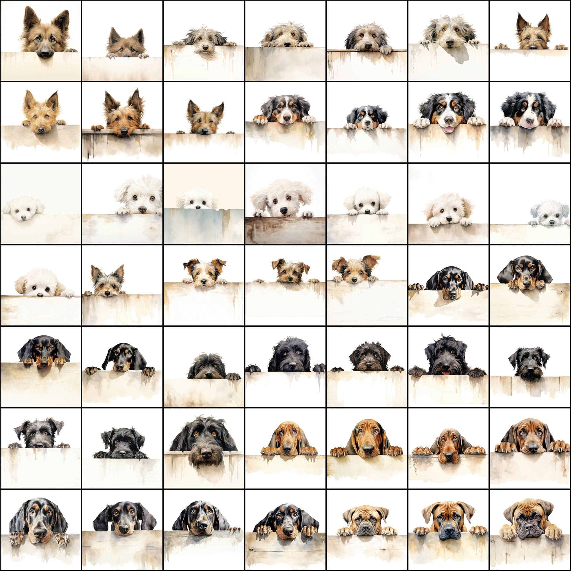 800 Peek-a-Boo Pup Images: High-Resolution Dog Photos with Commercial License Digital Download Sumobundle