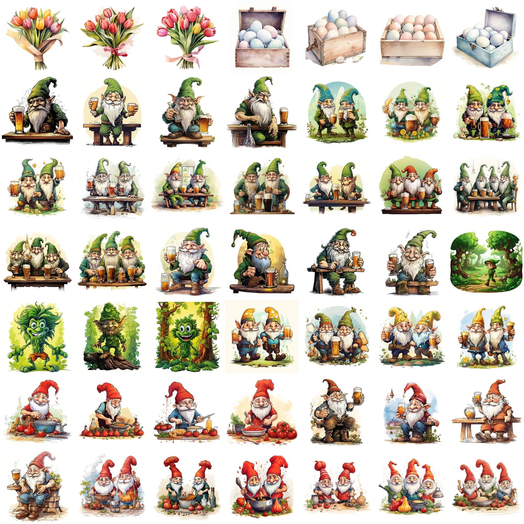 825 Colorful Watercolor Illustrations - Commercial License Included Digital Download Sumobundle