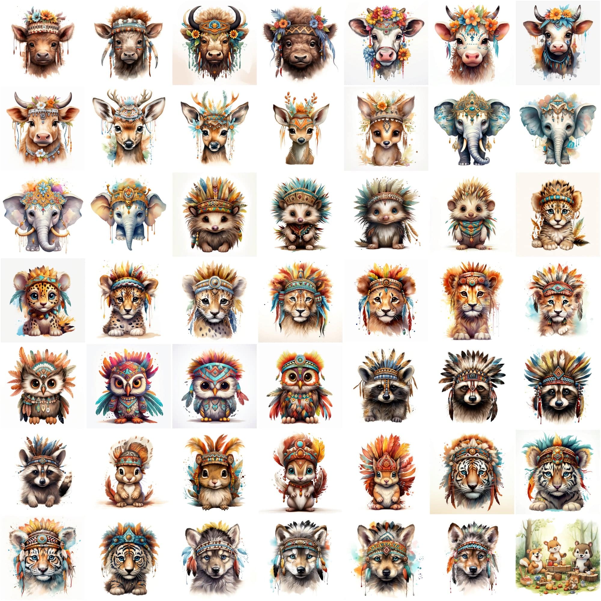 825 Colorful Watercolor Illustrations - Commercial License Included Digital Download Sumobundle