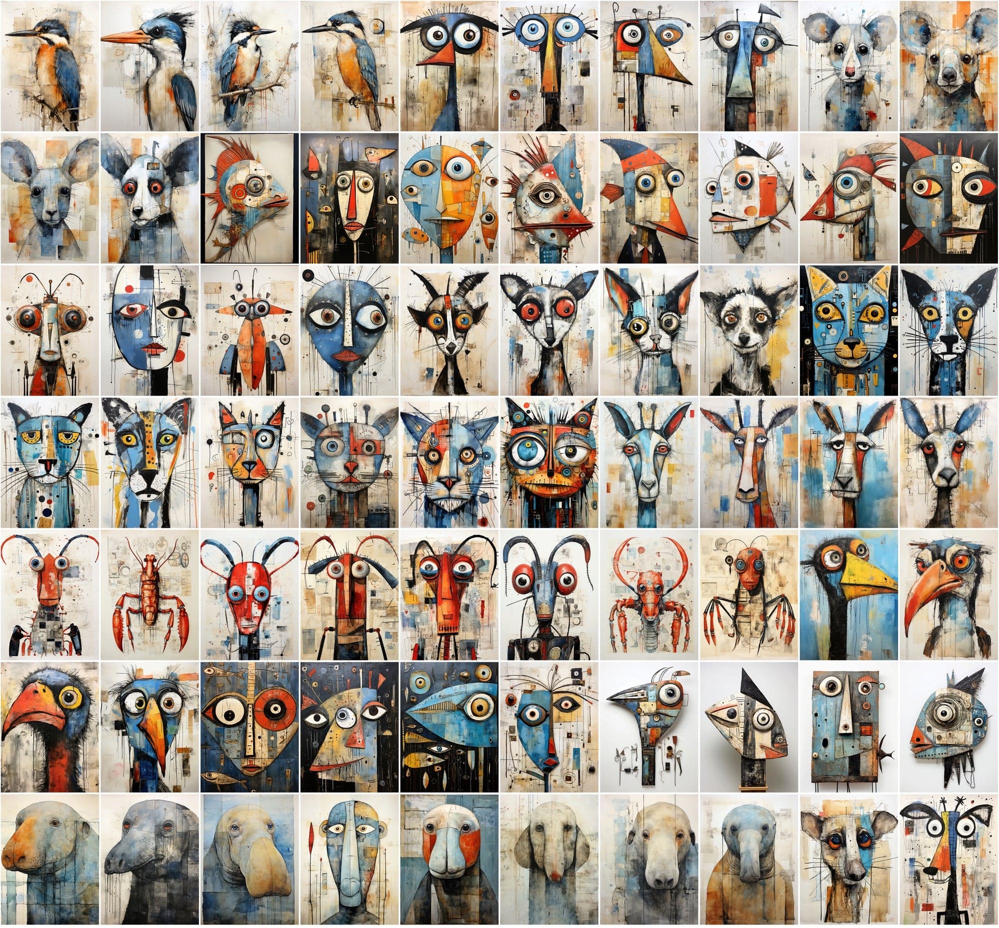 840 Animal Canvas Art Collection: Vibrant, Unique, and Ready for Print-on-Demand! Digital Download Sumobundle