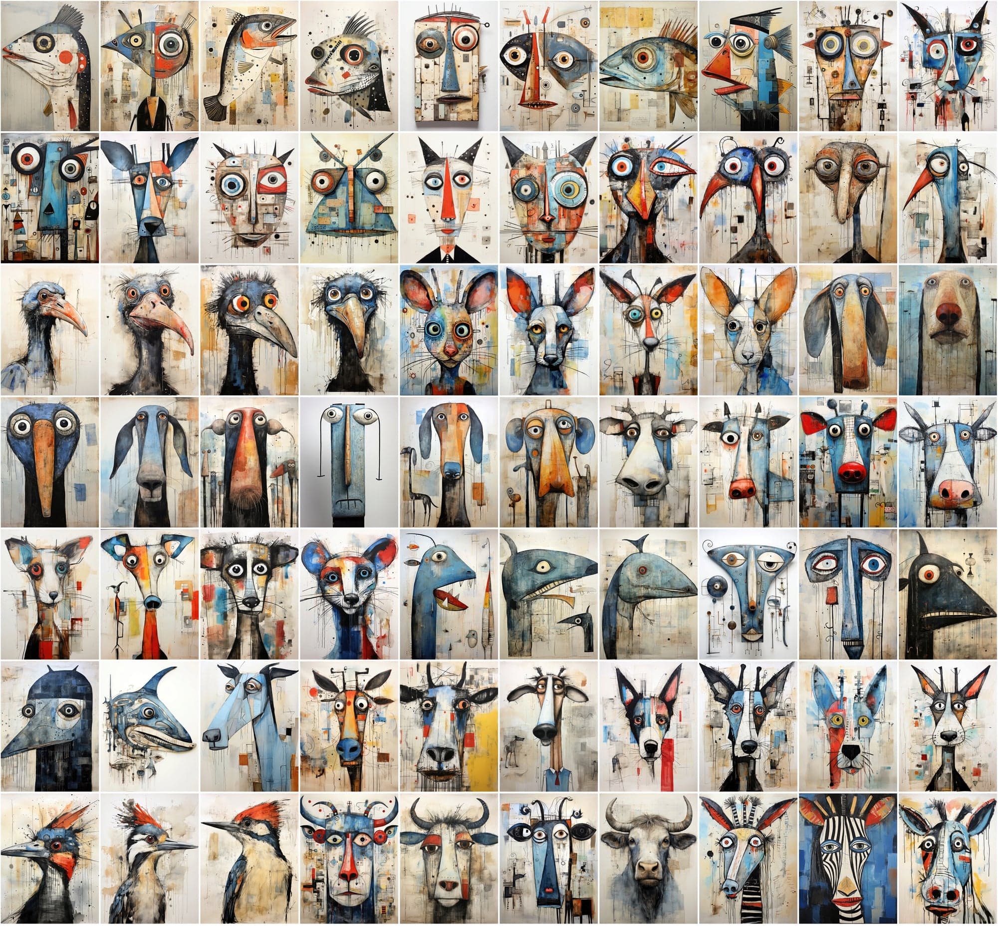 840 Animal Canvas Art Collection: Vibrant, Unique, and Ready for Print-on-Demand! Digital Download Sumobundle