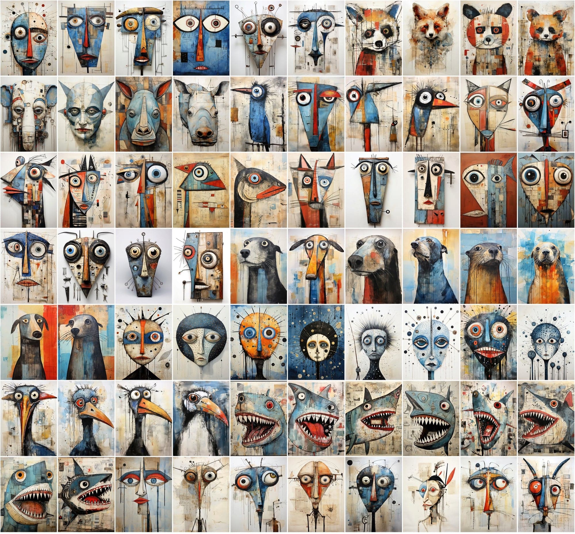 840 Animal Canvas Art Collection: Vibrant, Unique, and Ready for Print-on-Demand! Digital Download Sumobundle