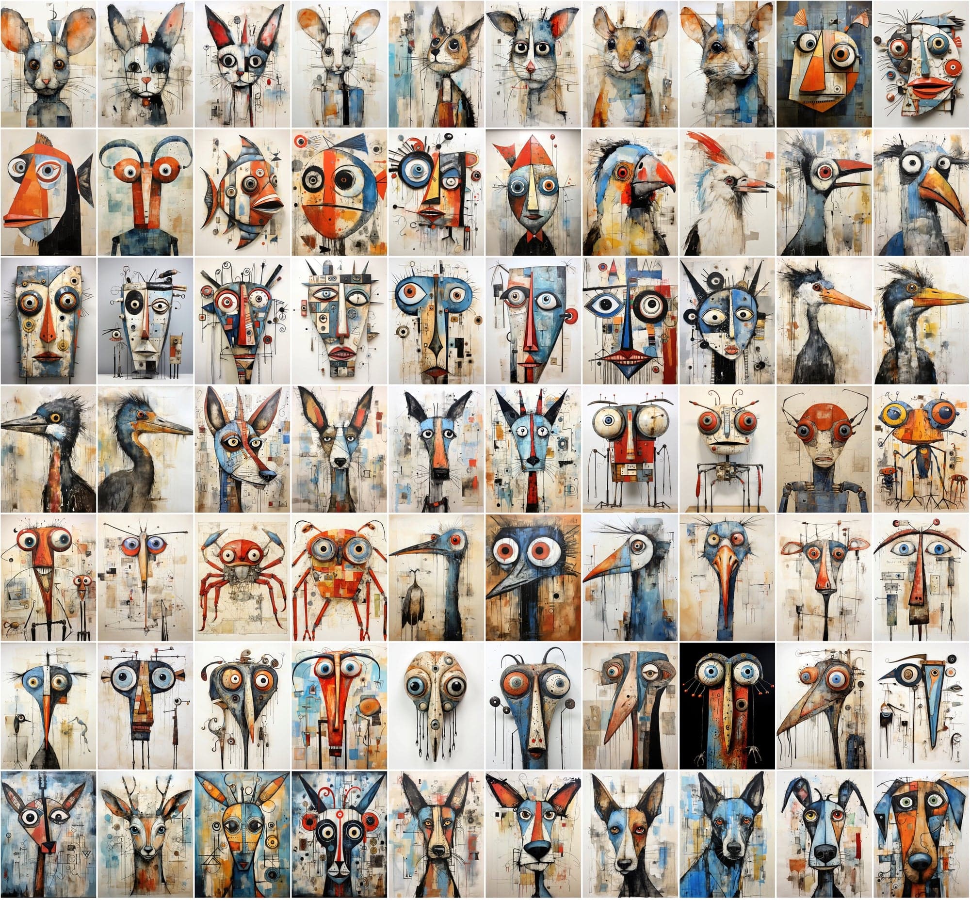 840 Animal Canvas Art Collection: Vibrant, Unique, and Ready for Print-on-Demand! Digital Download Sumobundle