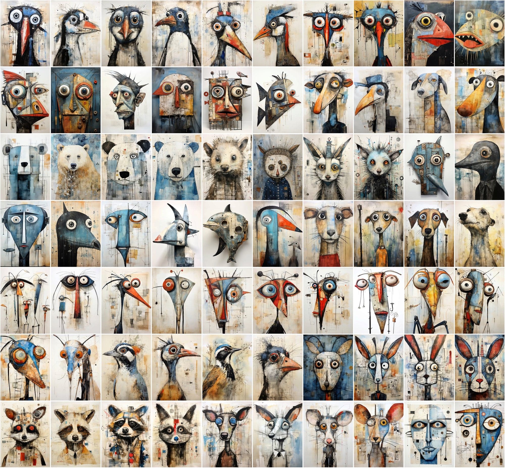 840 Animal Canvas Art Collection: Vibrant, Unique, and Ready for Print-on-Demand! Digital Download Sumobundle